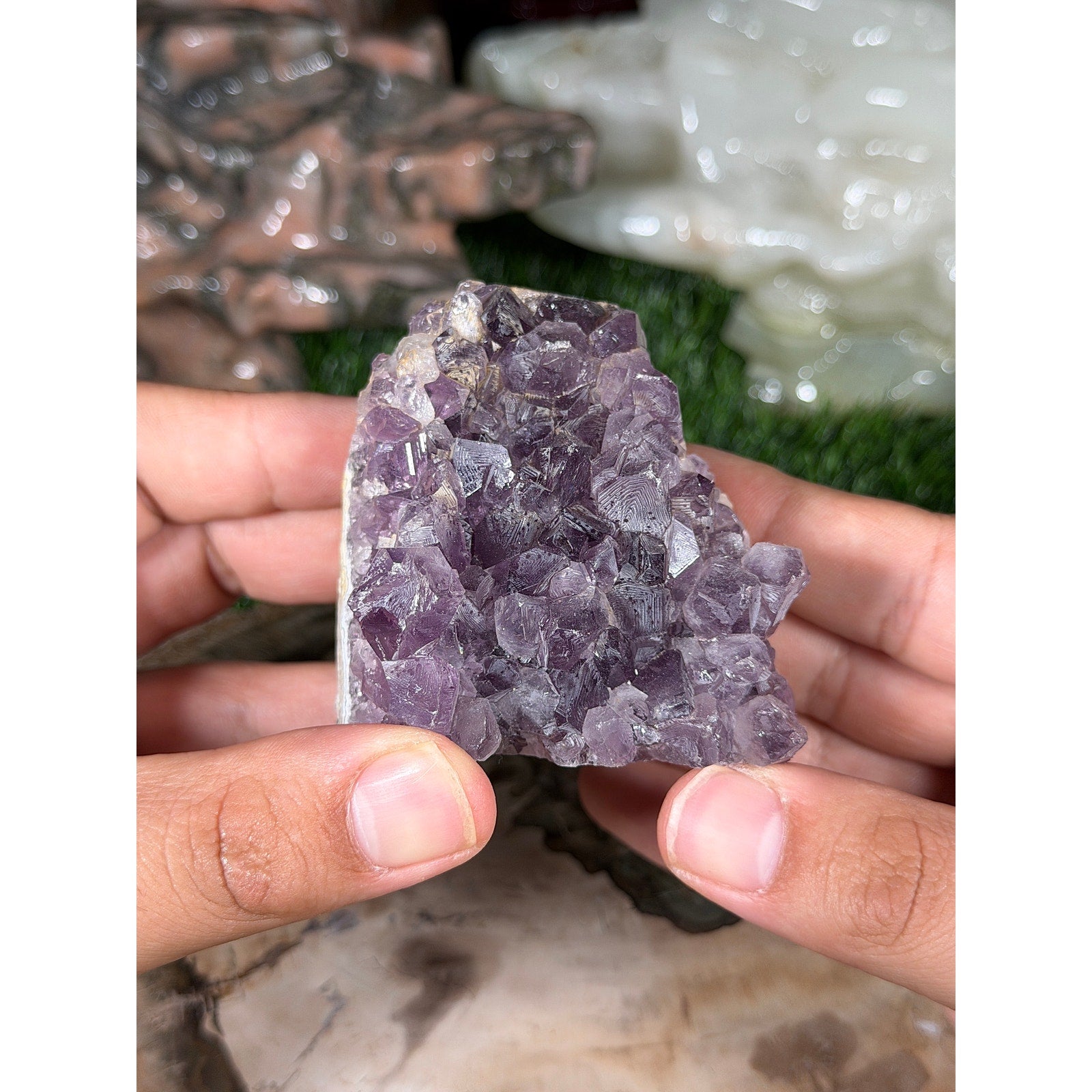 Brazilian Amethyst Crystal Rough Geode 9.9oz