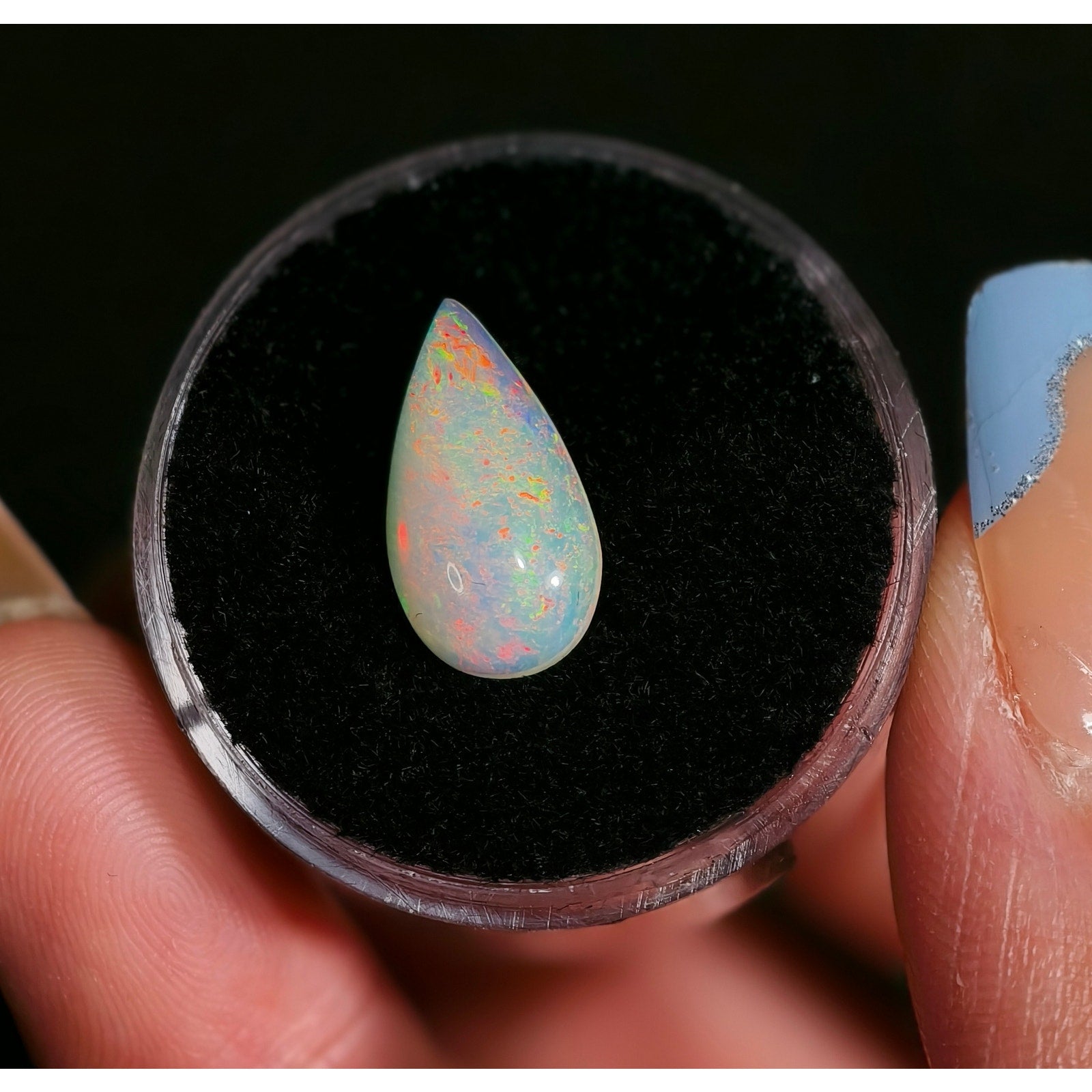 2.05ct Natural Ethiopian Welo Opal Pear Cabochon