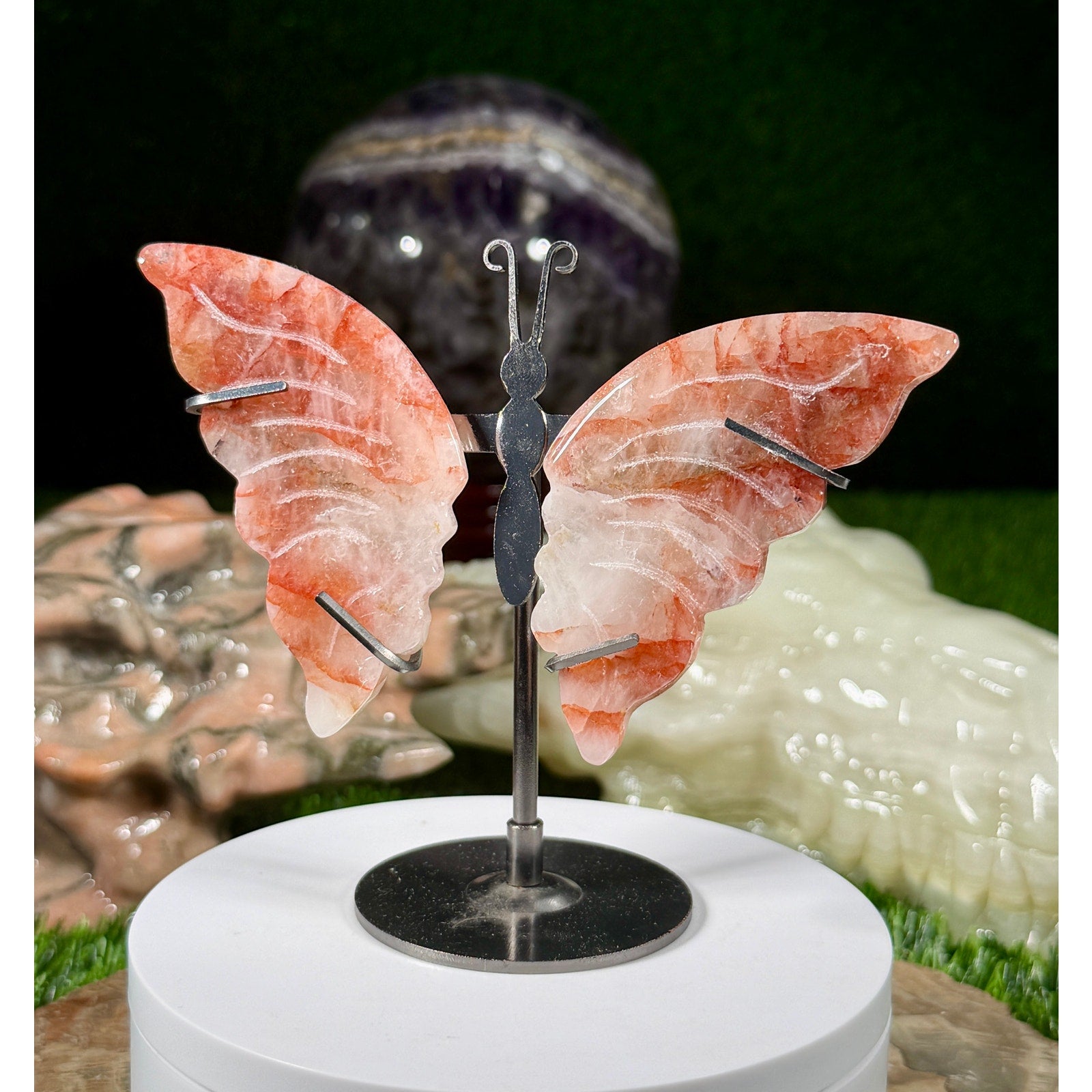 Fire Quartz Crystal Butterfly Wing