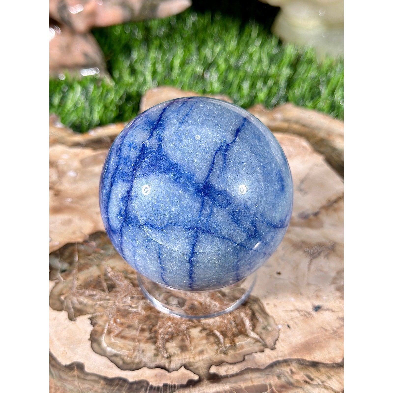 63mm Blue Aventurine Crystal Sphere 12.8 oz