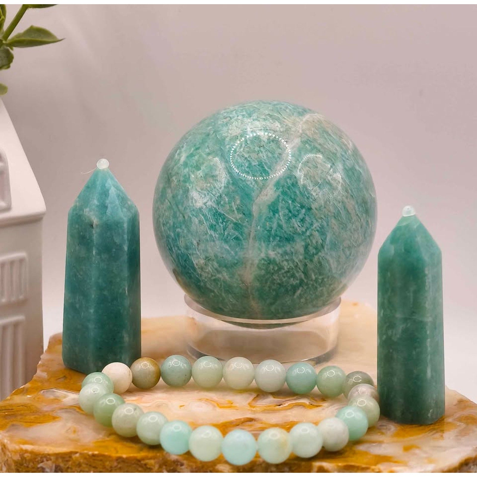 4PC Amazonite Crystal Collection Lot