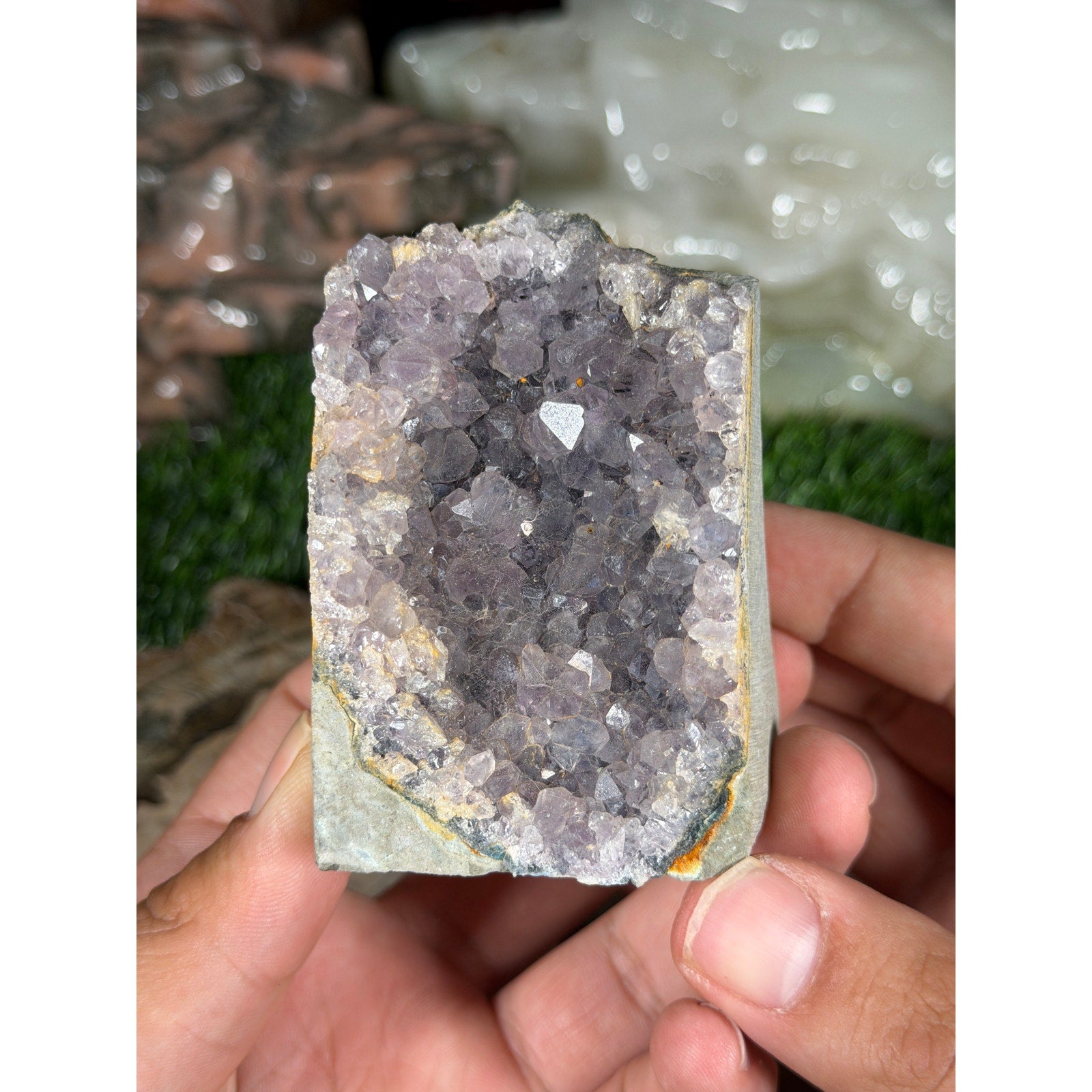 Brazilian Amethyst Crystal Rough Geode 10.7oz