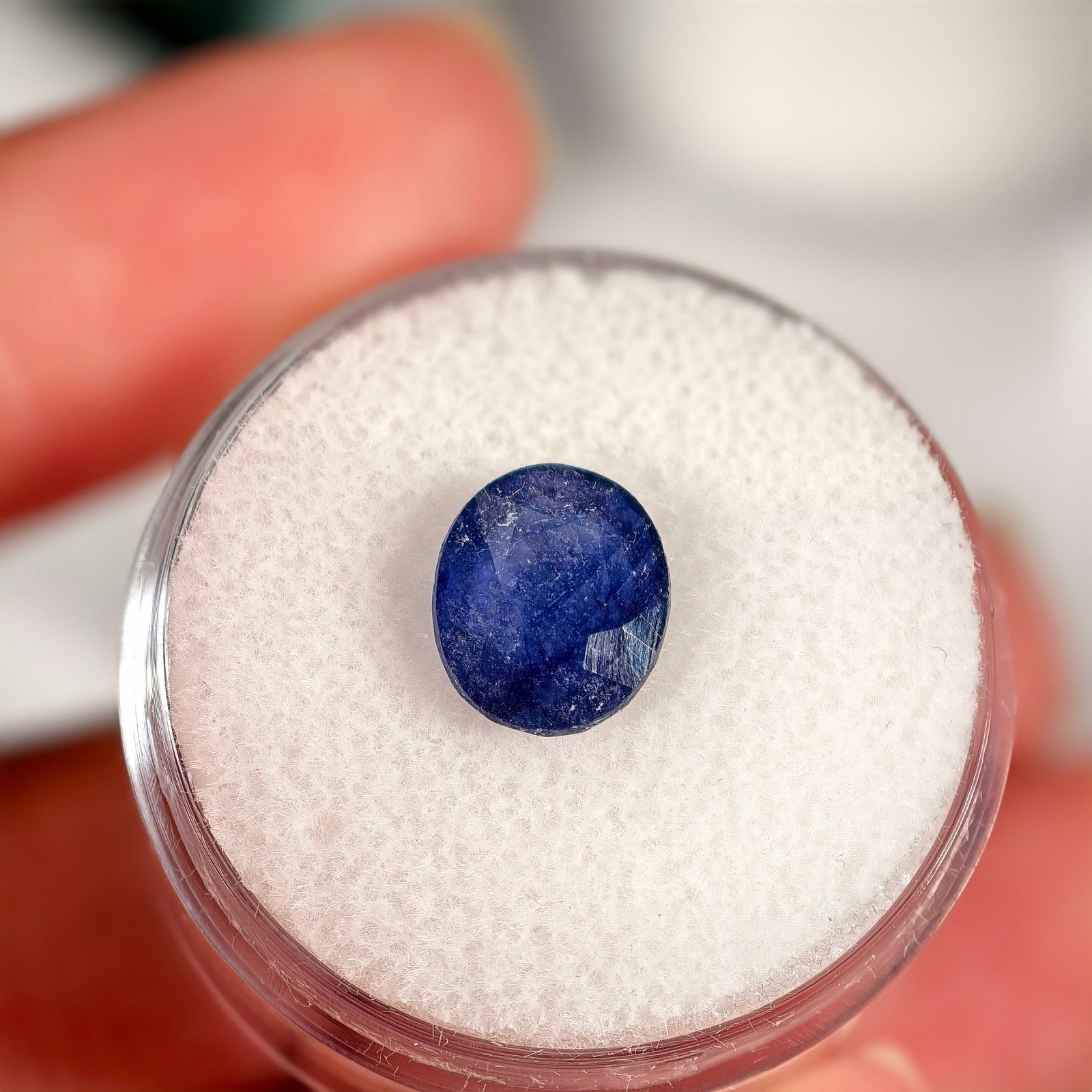 3.20ct Blue Sapphire (Glass Filled) Oval Cut Gemstone