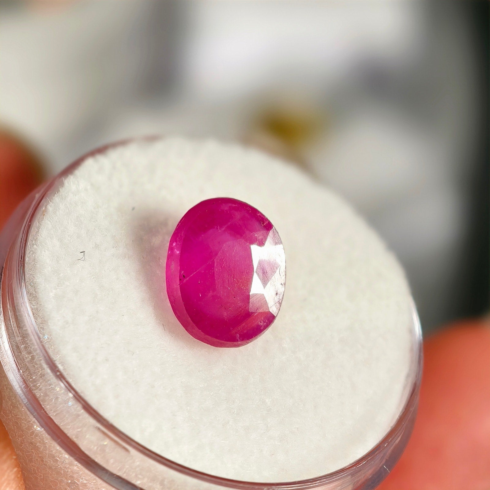 3.55ct Ruby (Glass Filled) Oval Cut Gemstone