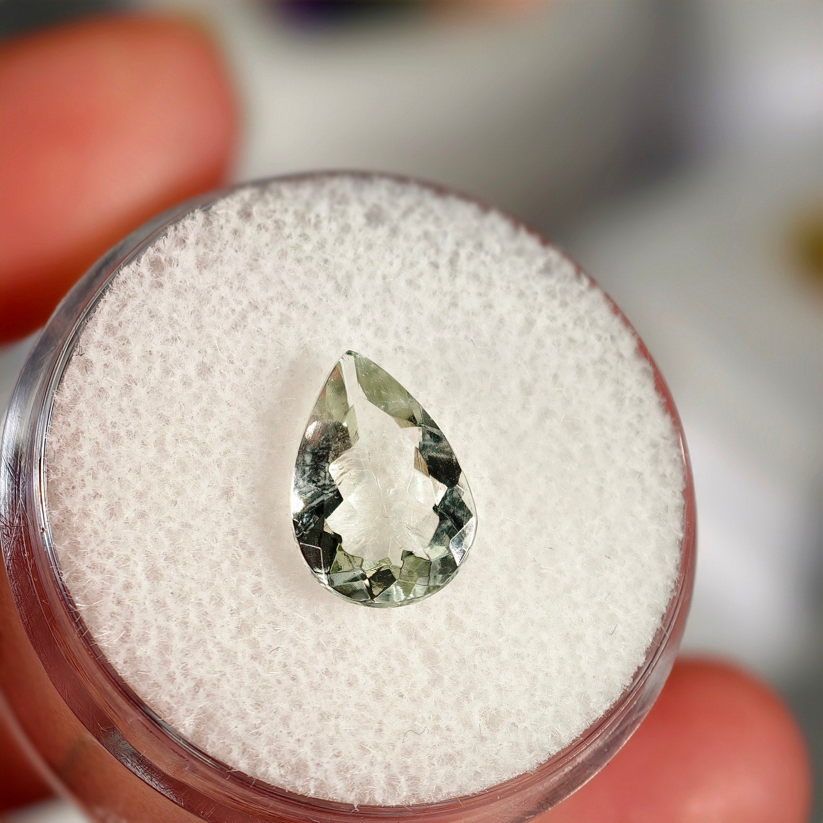 1.80ct Prasiolite Pear Cut Gemstone