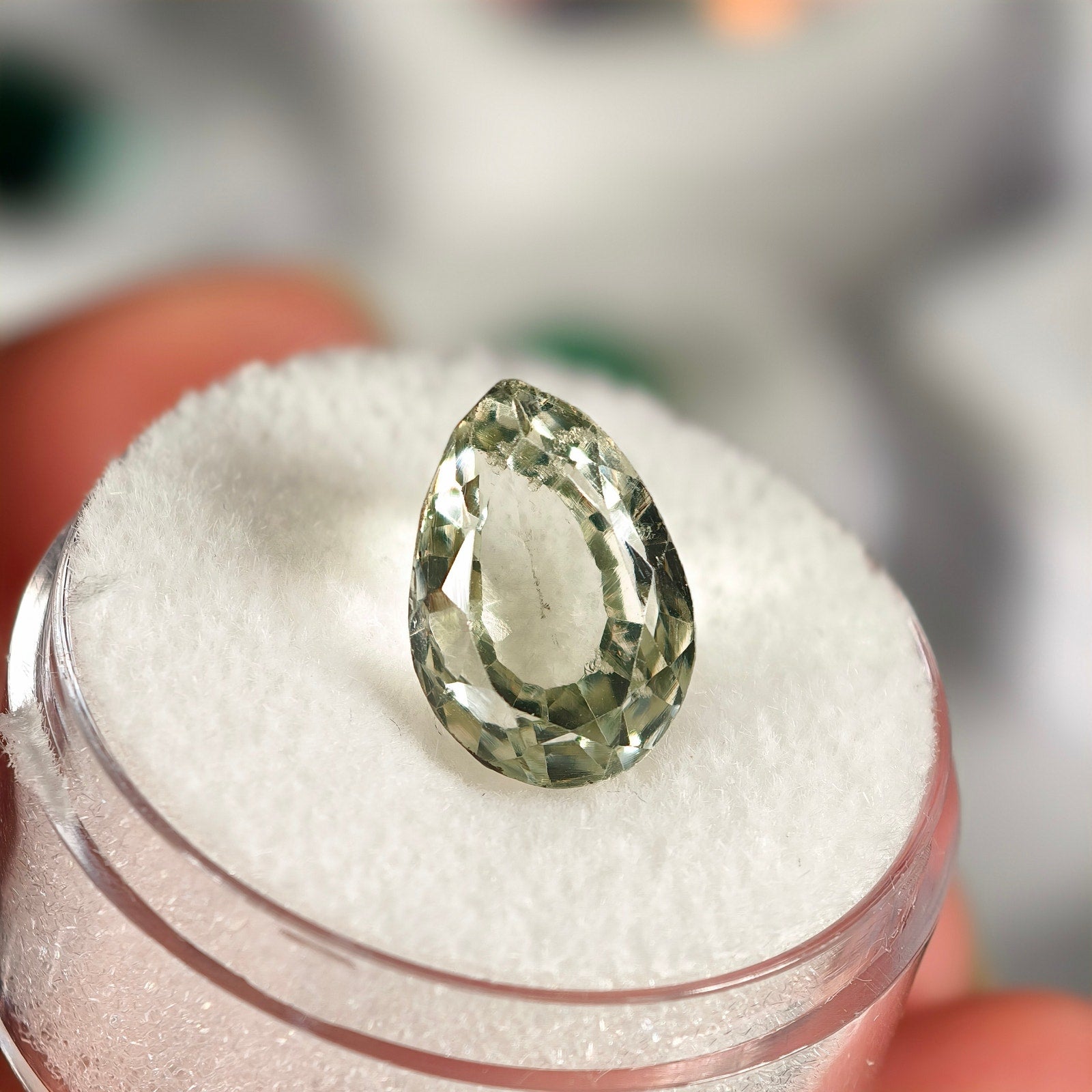 5.00ct Prasiolite Pear Cut Gemstone