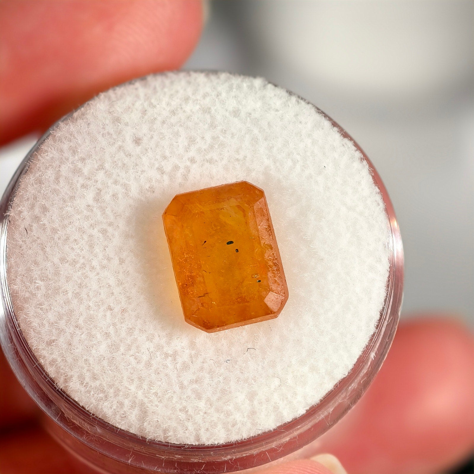 5.65ct Orange Sapphire (Glass Filled) Emerald Cut Gemstone