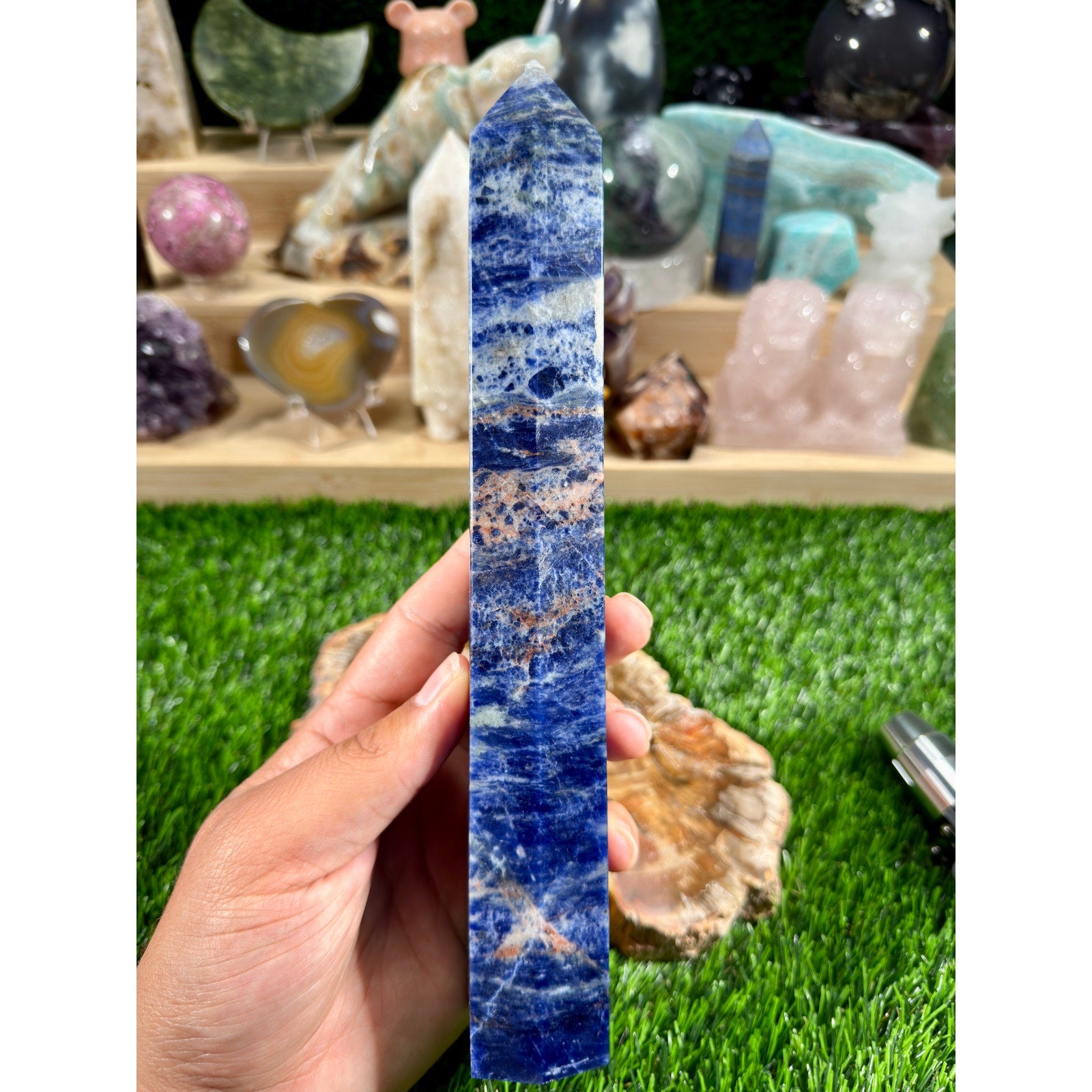 Sodalite Tower | 1 lb 7.5 oz | 10 Inch Blue Crystal Tower