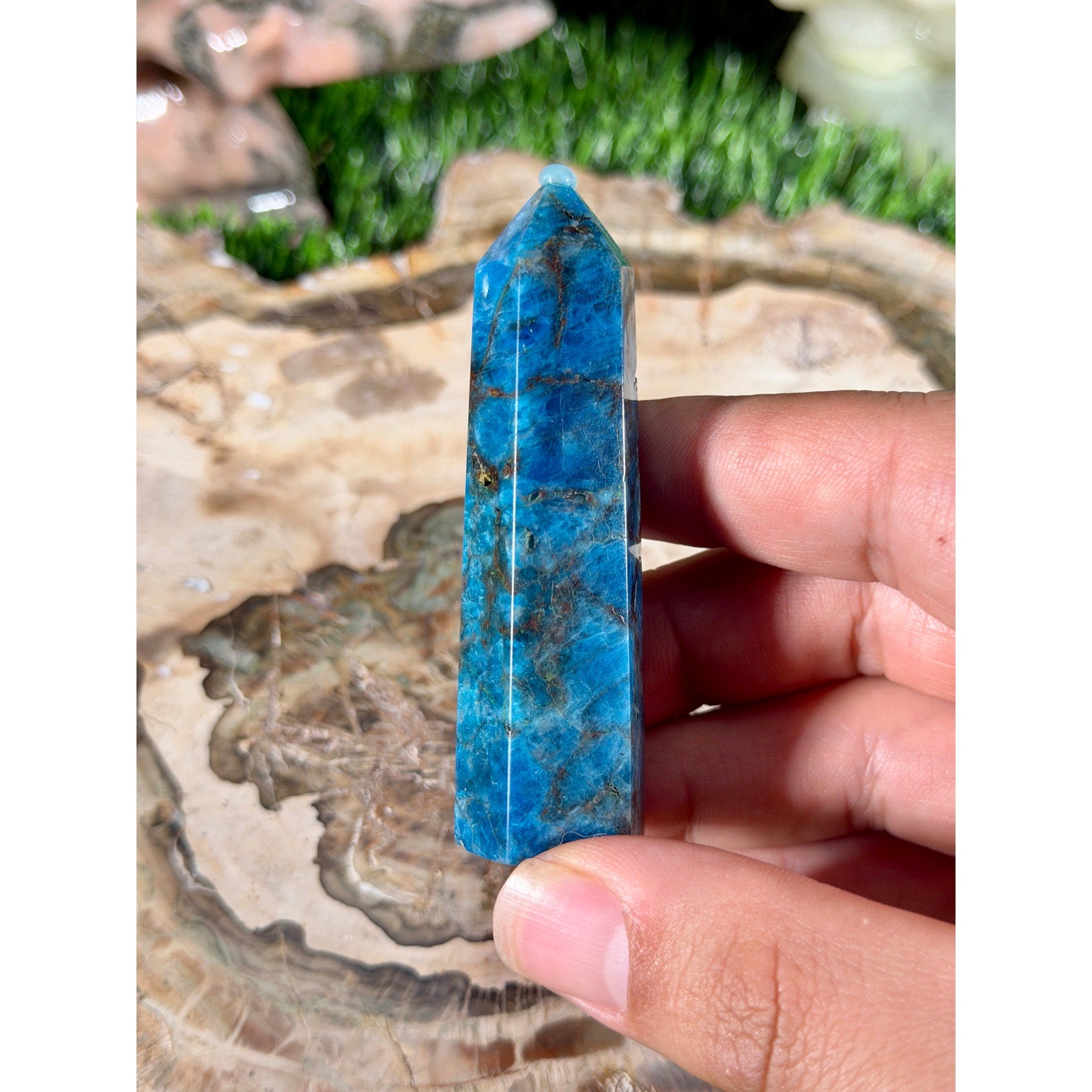 Blue Apatite Crystal Tower 2.75in 2.3oz