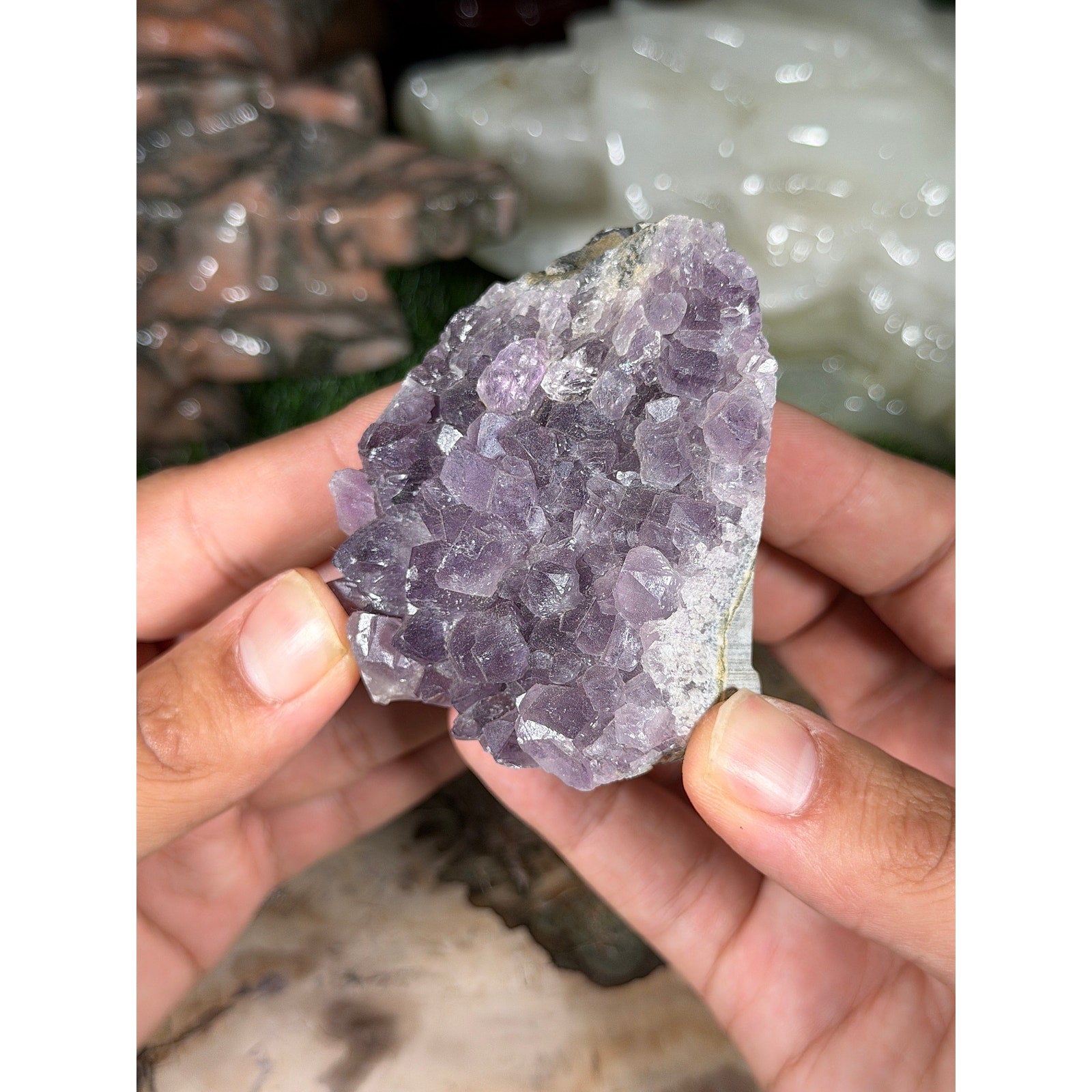 Brazilian Amethyst Crystal Rough Geode 8.1oz