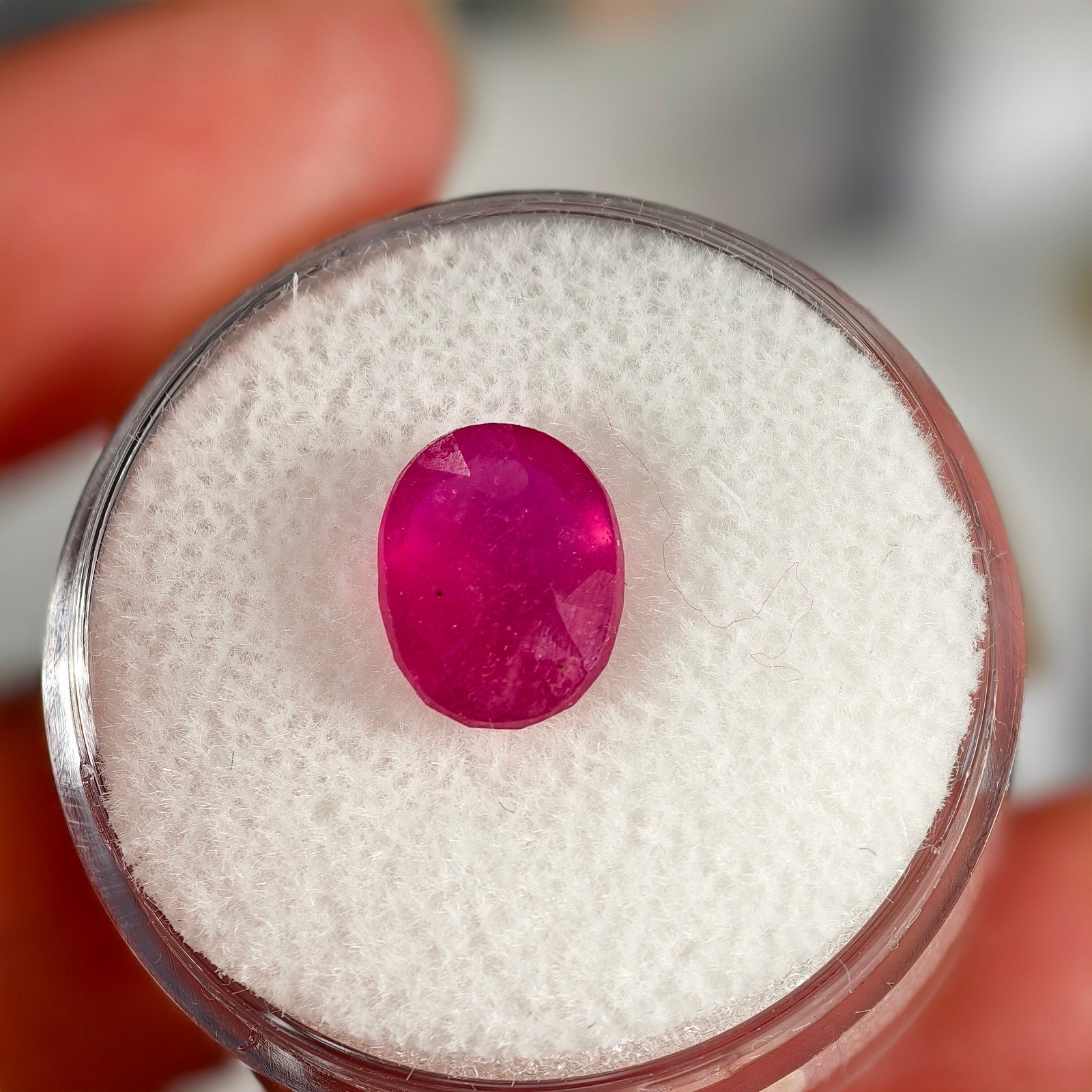 3.75ct Ruby (Glass Filled) Oval Cut Gemstone