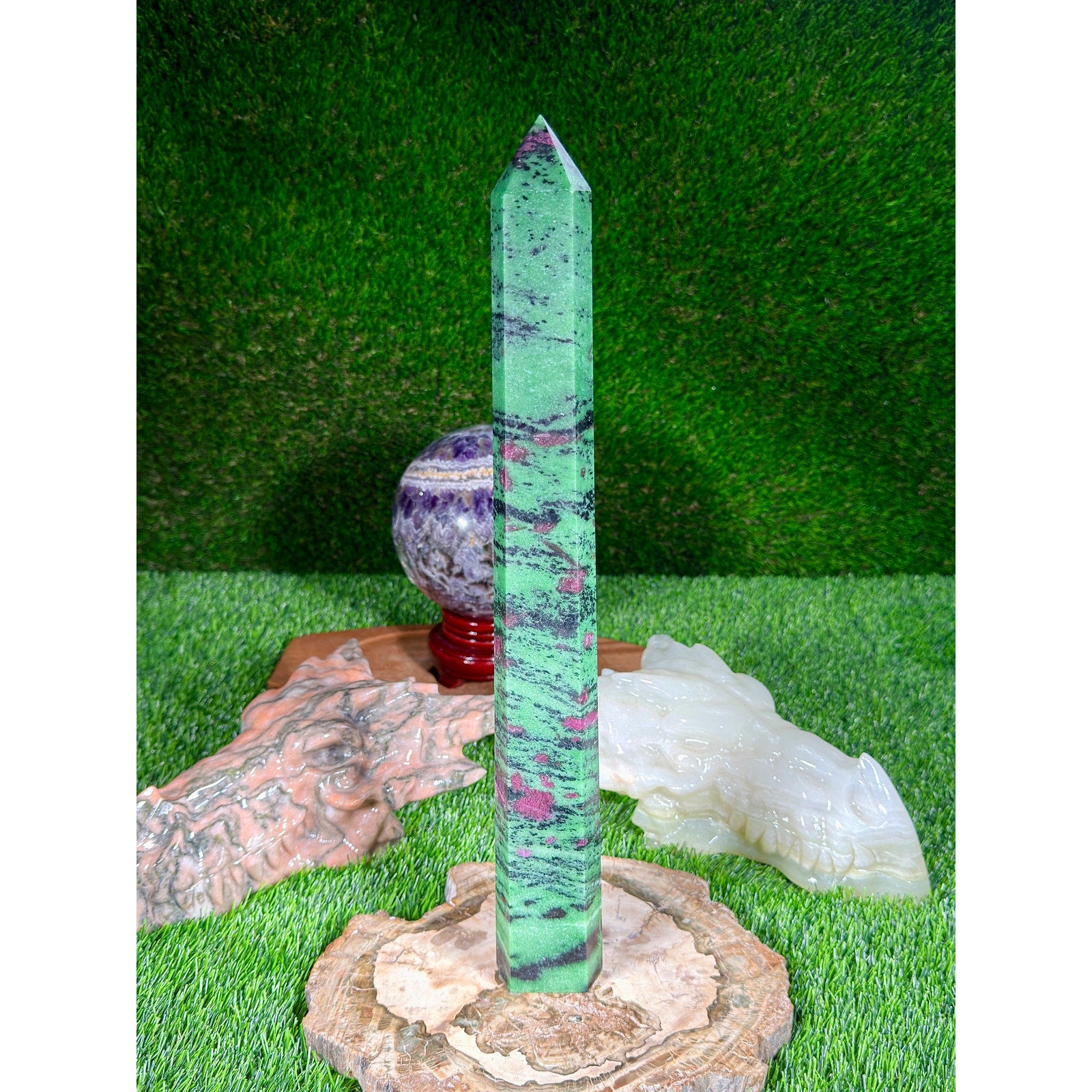 Massive Ruby Zoisite Crystal Tower 14.75in 2lb 15.5oz