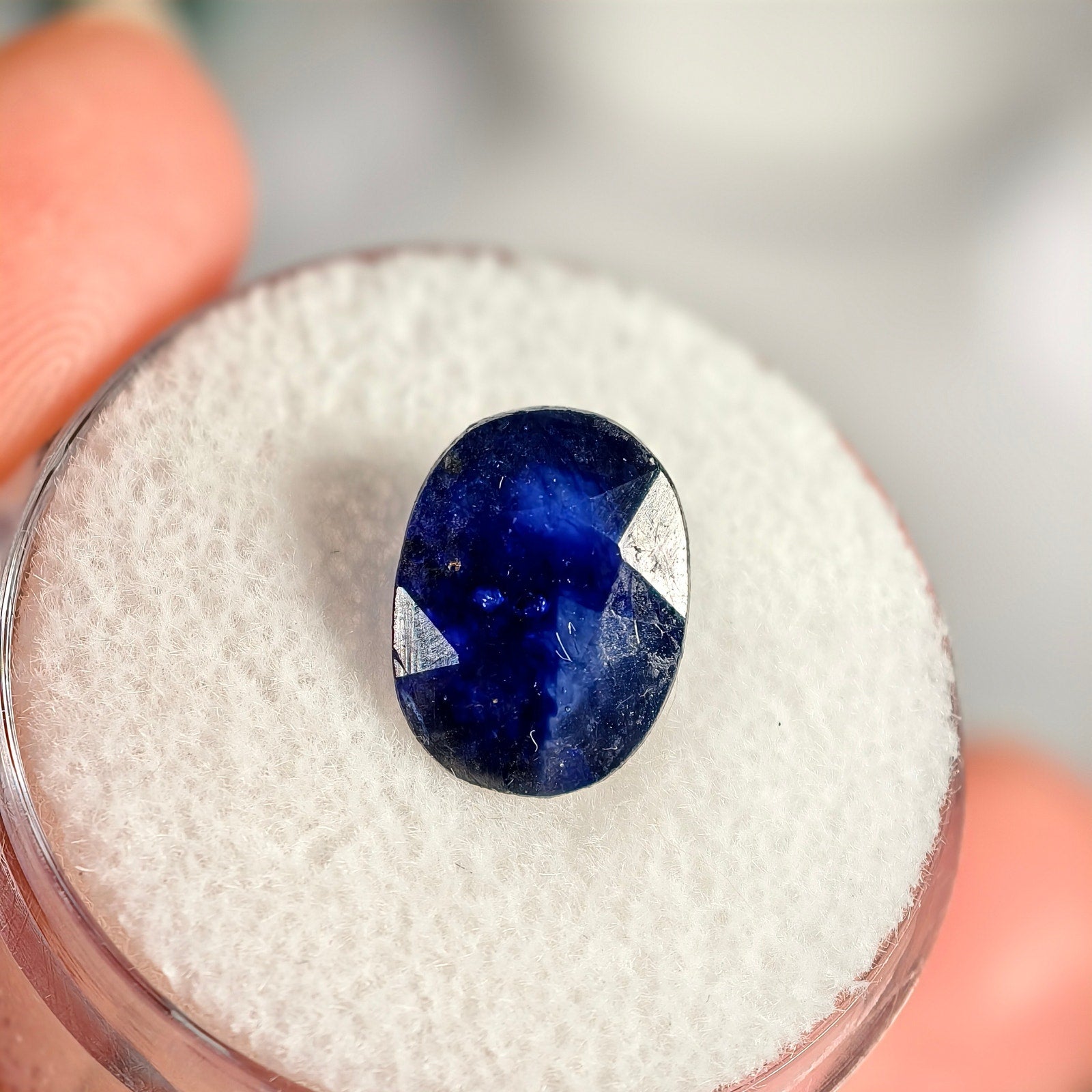 3.95ct Blue Sapphire (Glass Filled) Oval Cut Gemstone