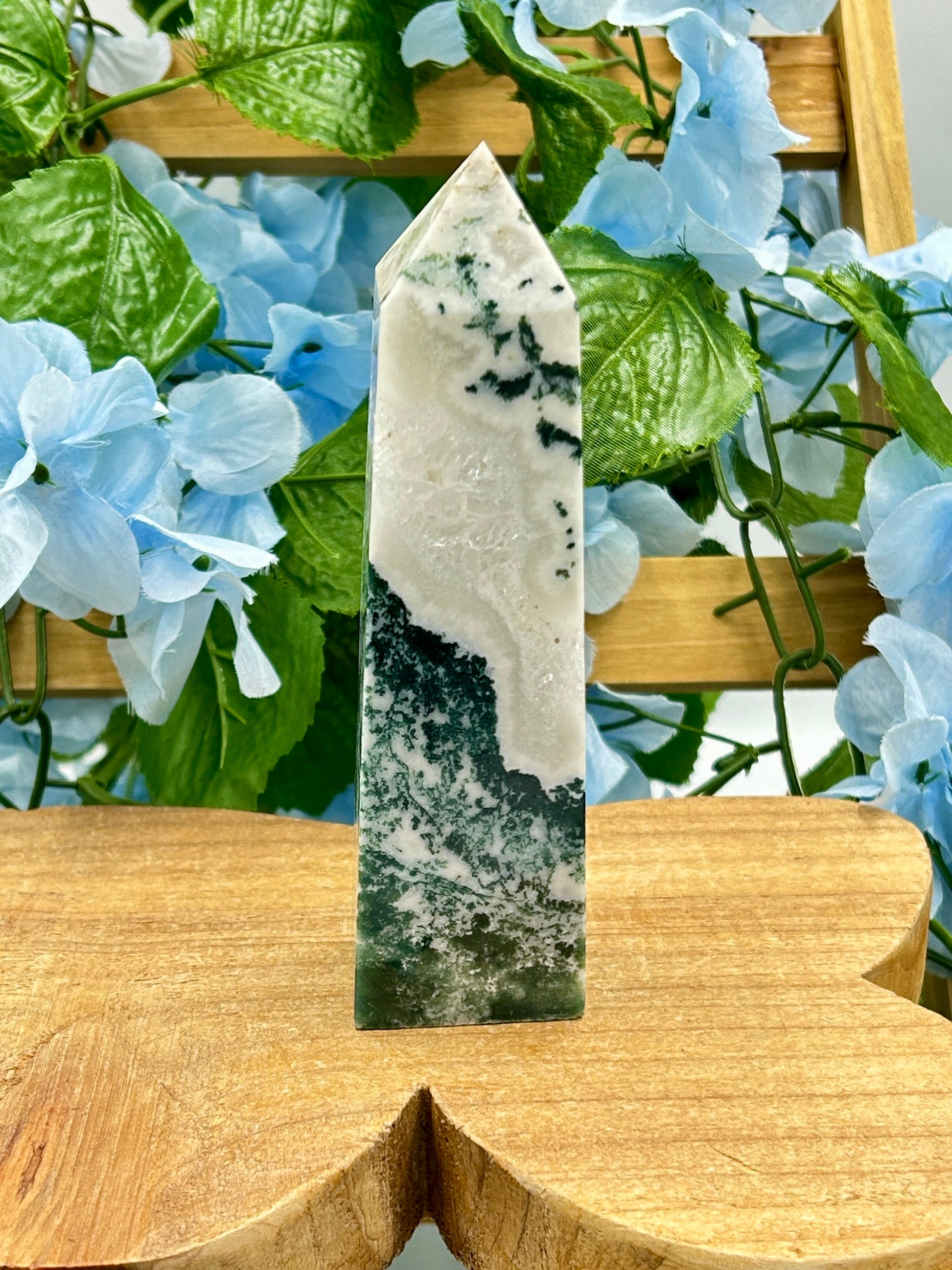 Moss Agate Tower - 350 Grams