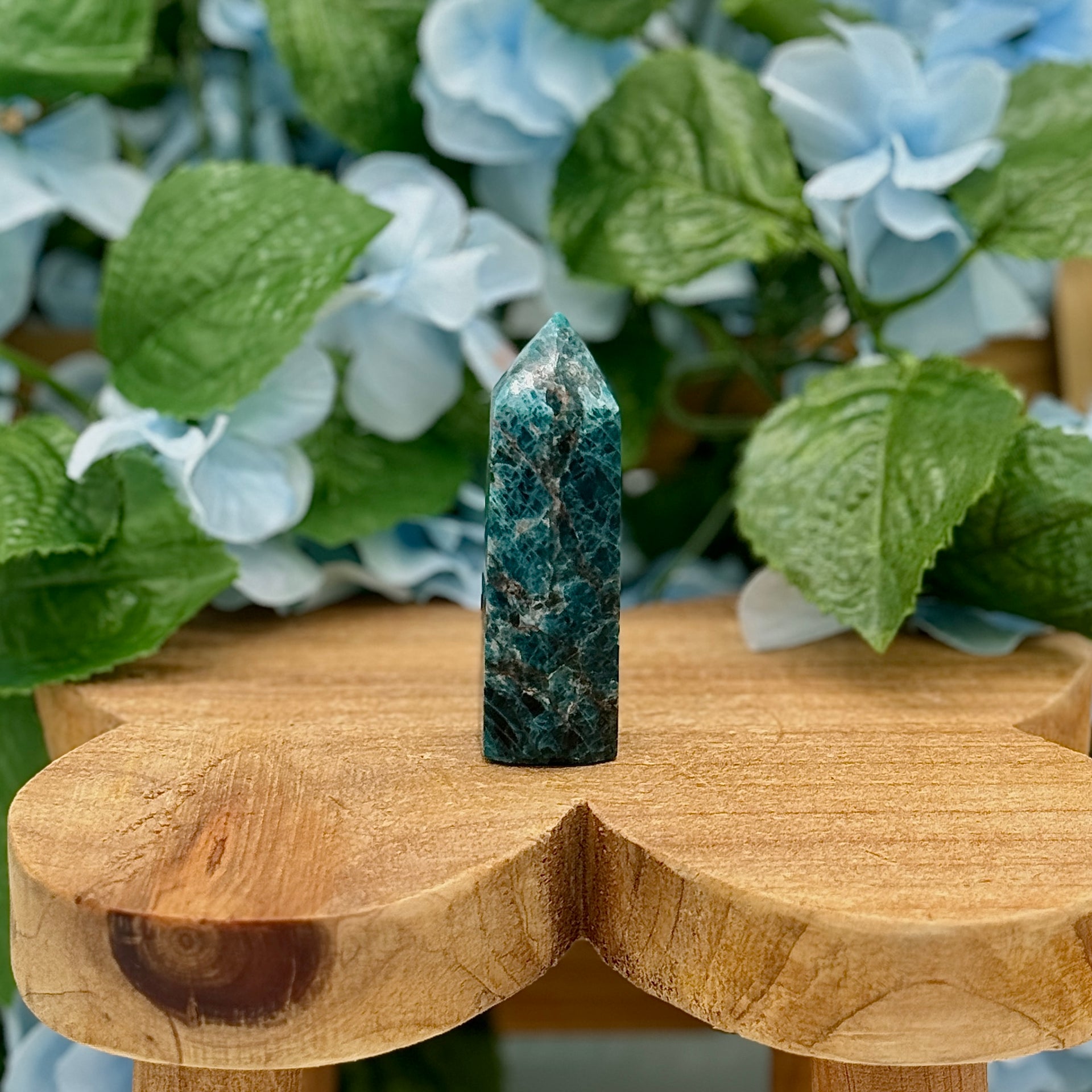Blue Apatite Crystal Tower - 100 Gram