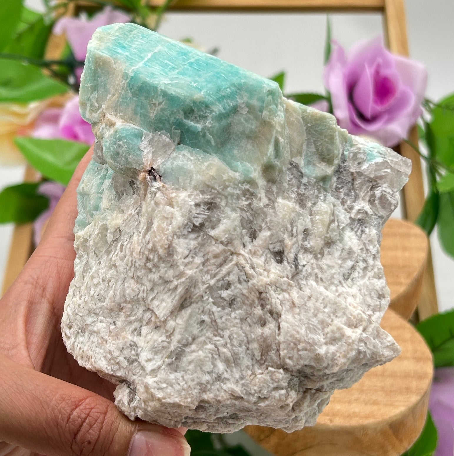 RARE Amazonite W/ Smoky Quartz Crystal - 1 Pound 9.4 Ounces