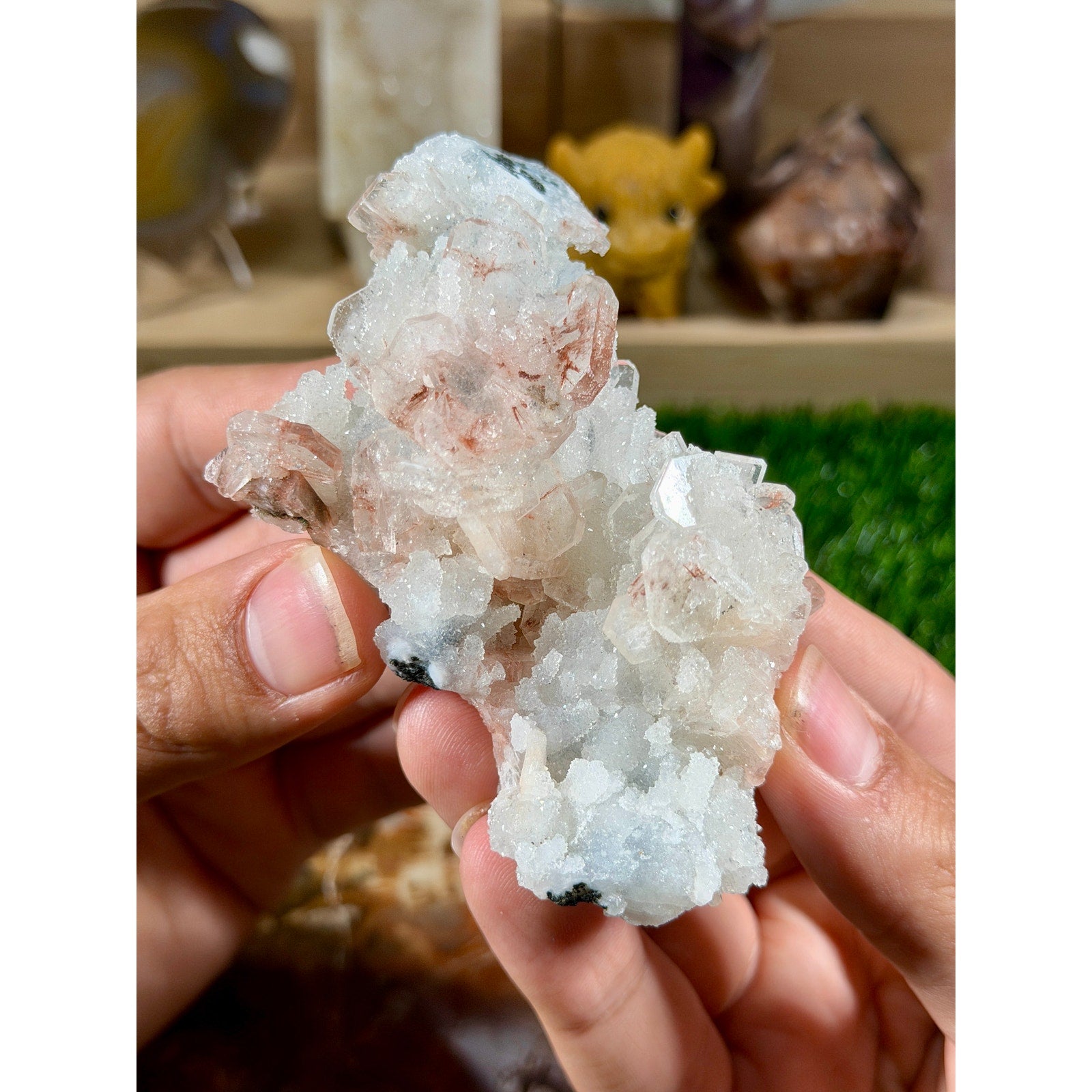 Hematite-Included Apophyllite on Chalcedony | 4.9 oz / 139 g |
