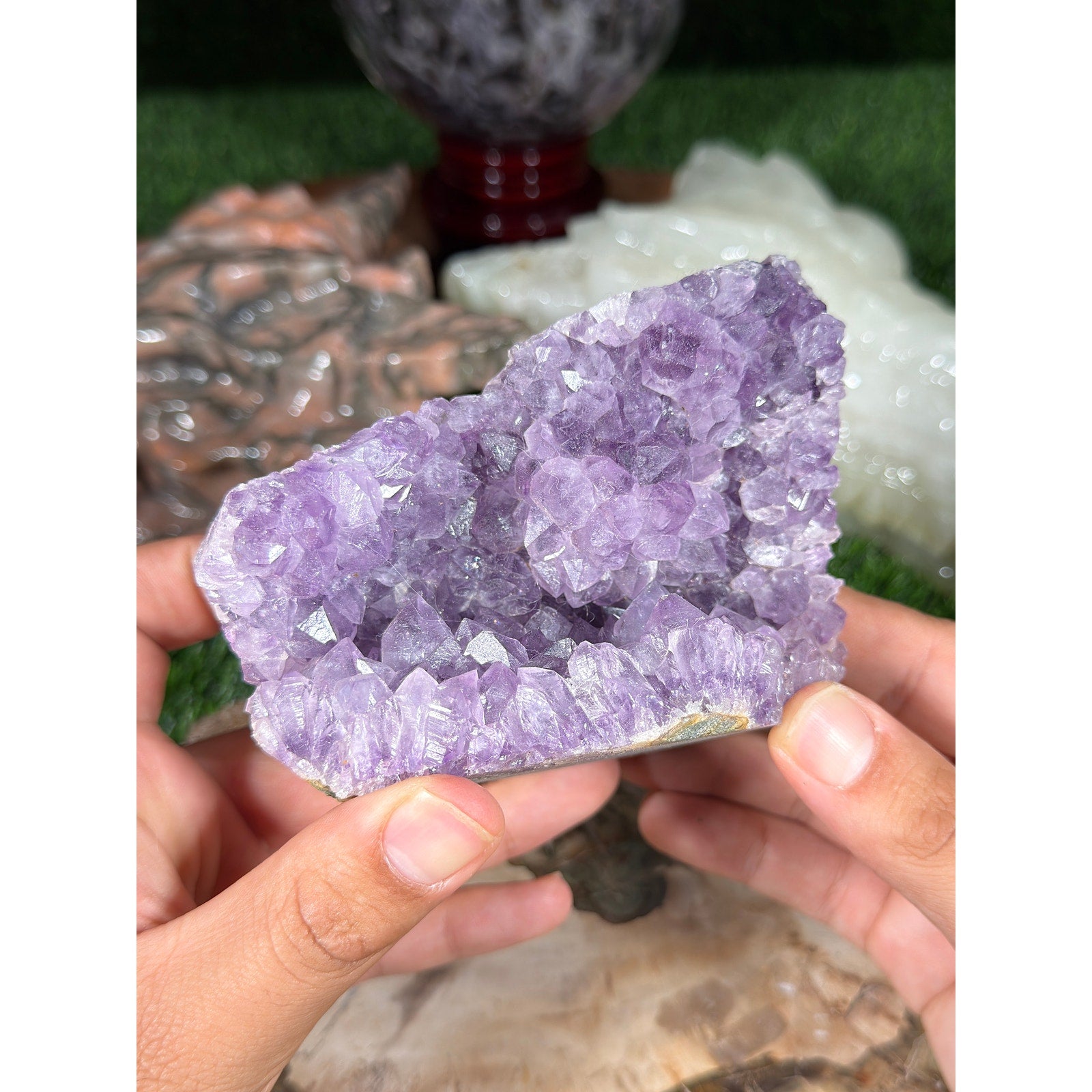 HUGE Brazilian Amethyst Crystal Rough Geode 1lb 6.7oz