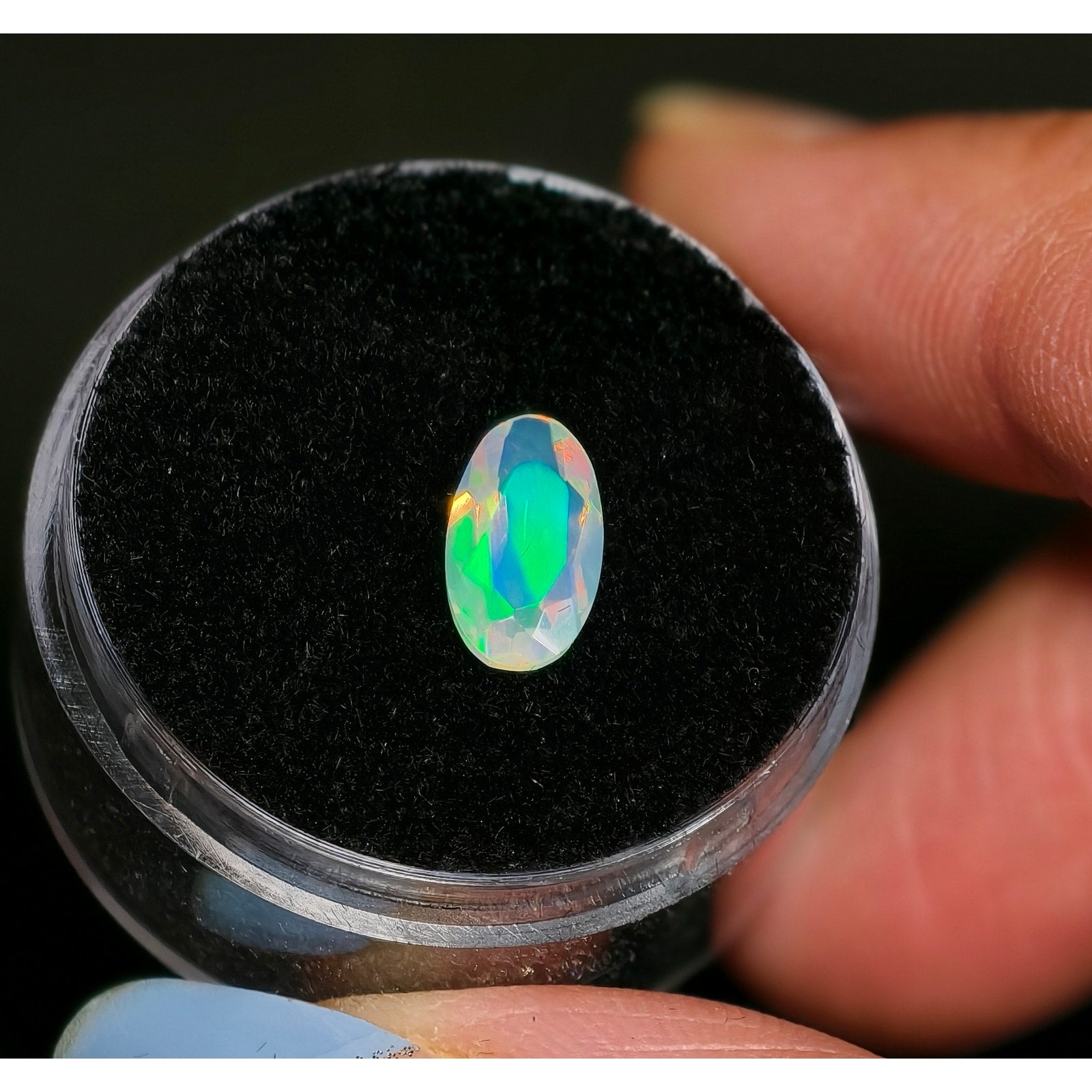 0.80ct Ethiopian Welo Opal Faceted Oval Gemstone