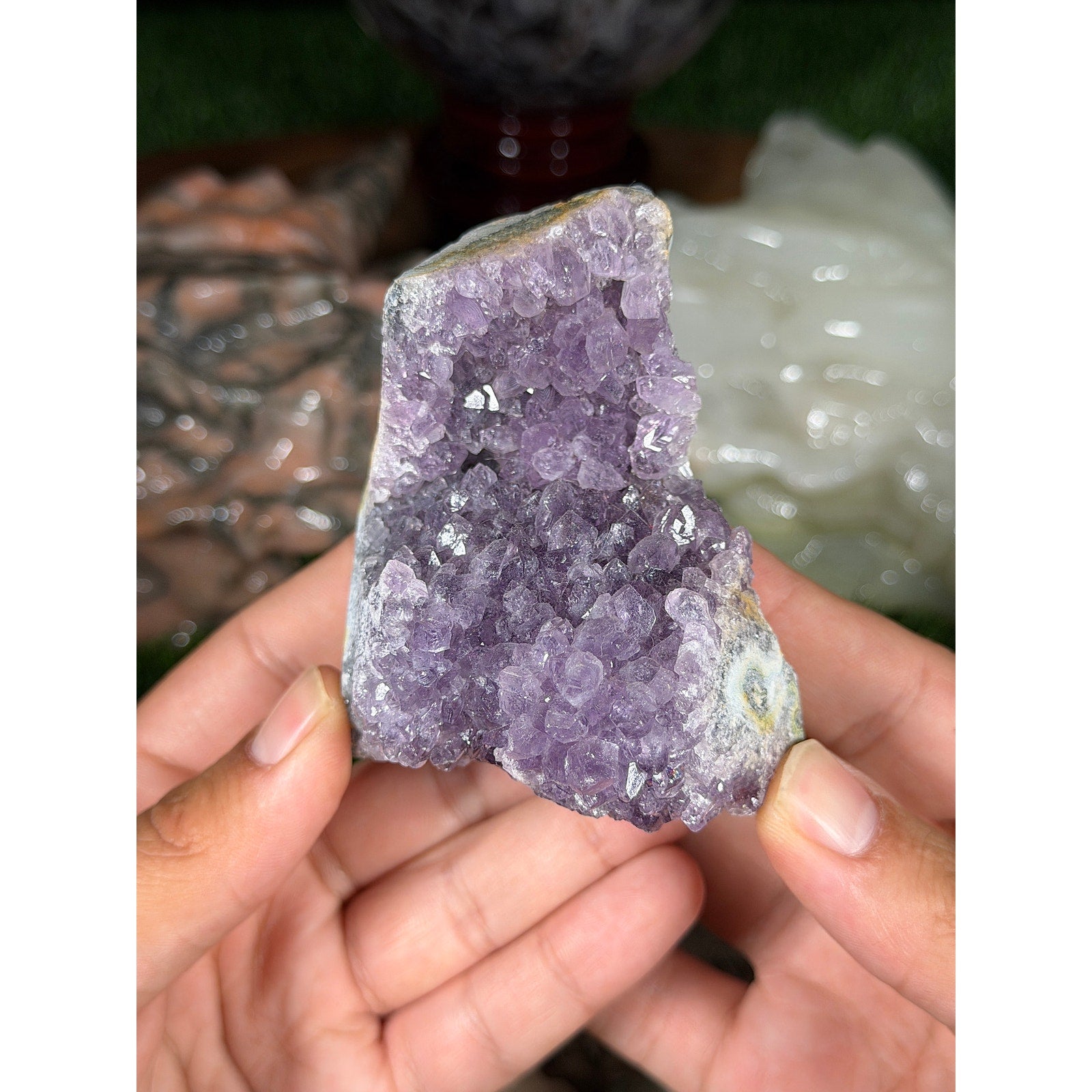 Brazilian Amethyst Crystal Rough Geode 10.1oz