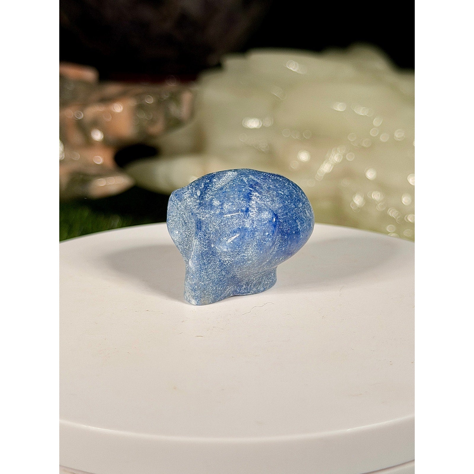 Blue Aventurine Alien Head Crystal Carving