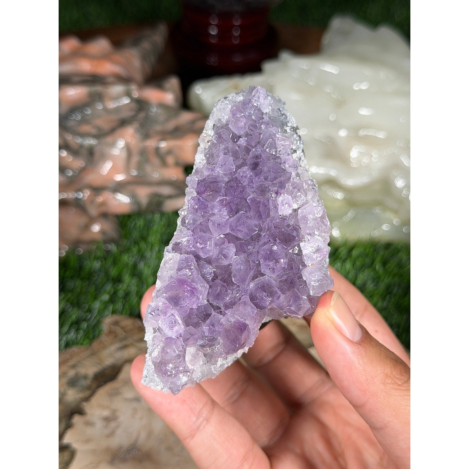Brazilian Amethyst Crystal Rough Geode 10.8oz