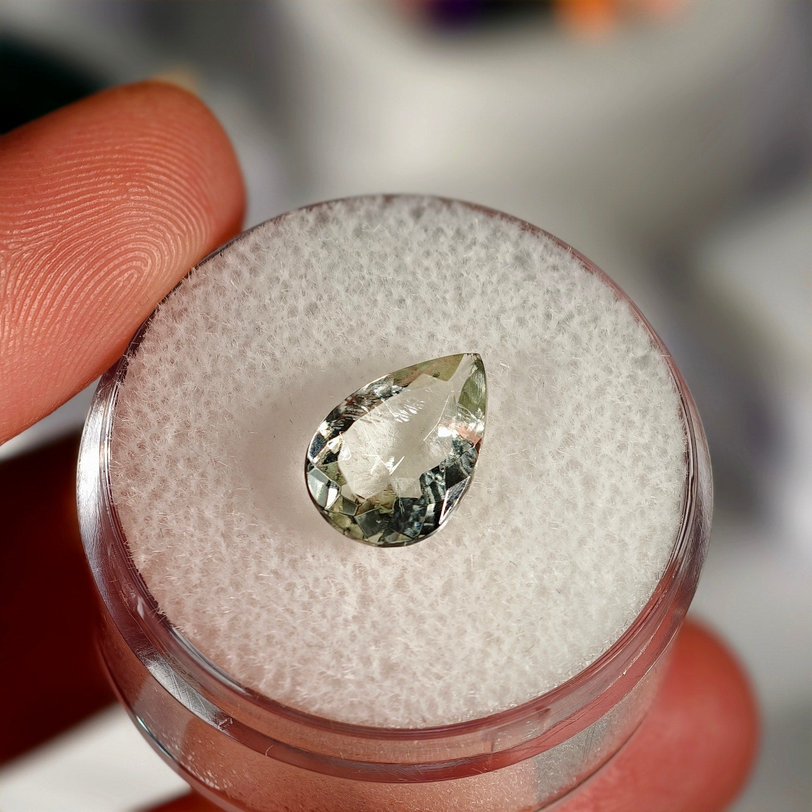 1.80ct Prasiolite Pear Cut Gemstone