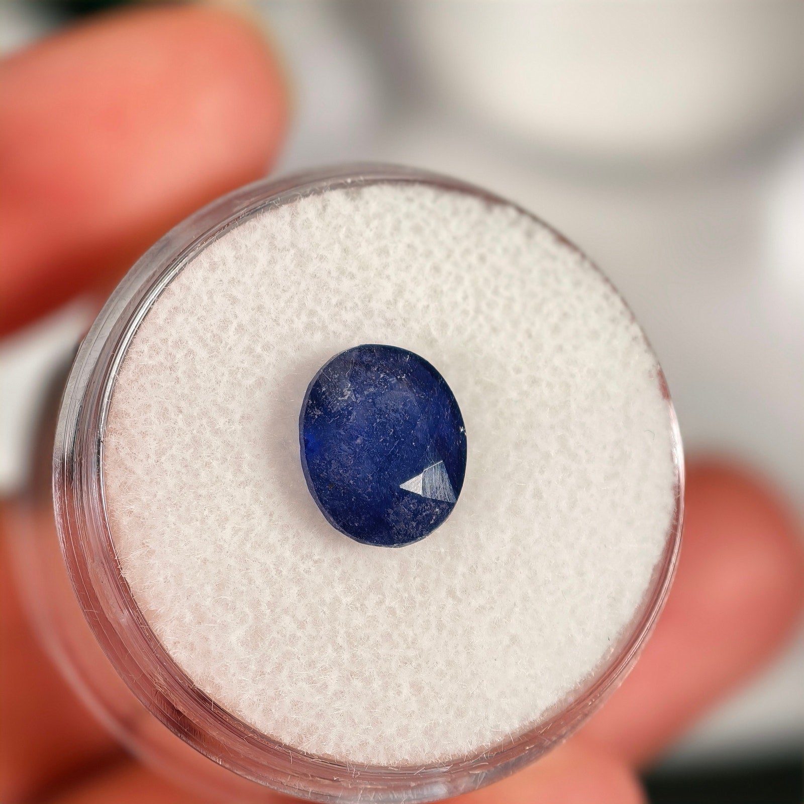 3.20ct Blue Sapphire (Glass Filled) Oval Cut Gemstone