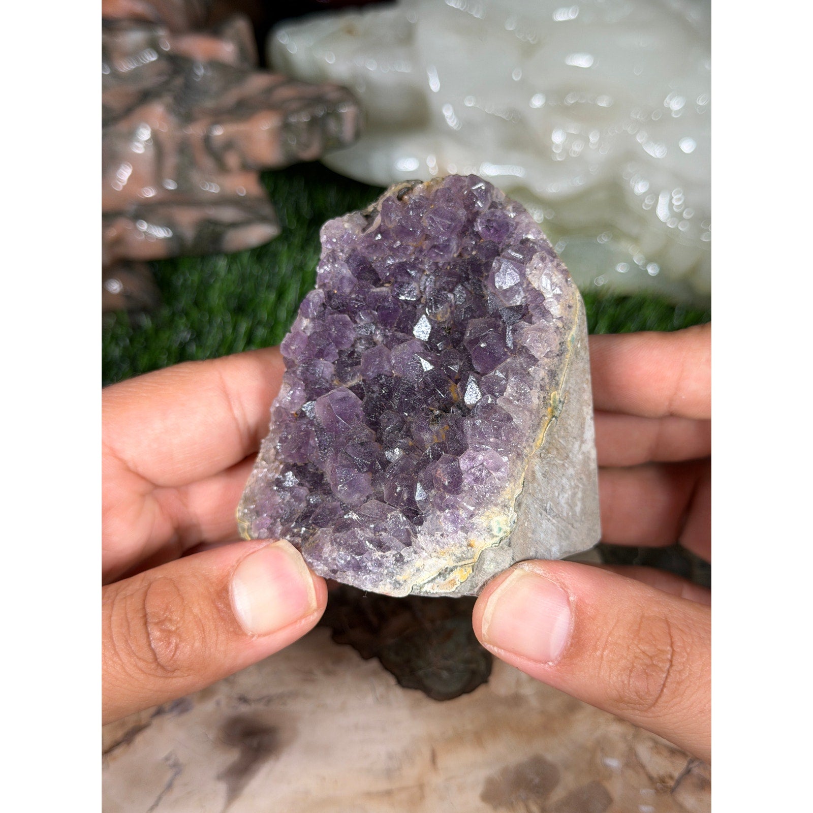 Brazilian Amethyst Crystal Rough Geode 11.4oz