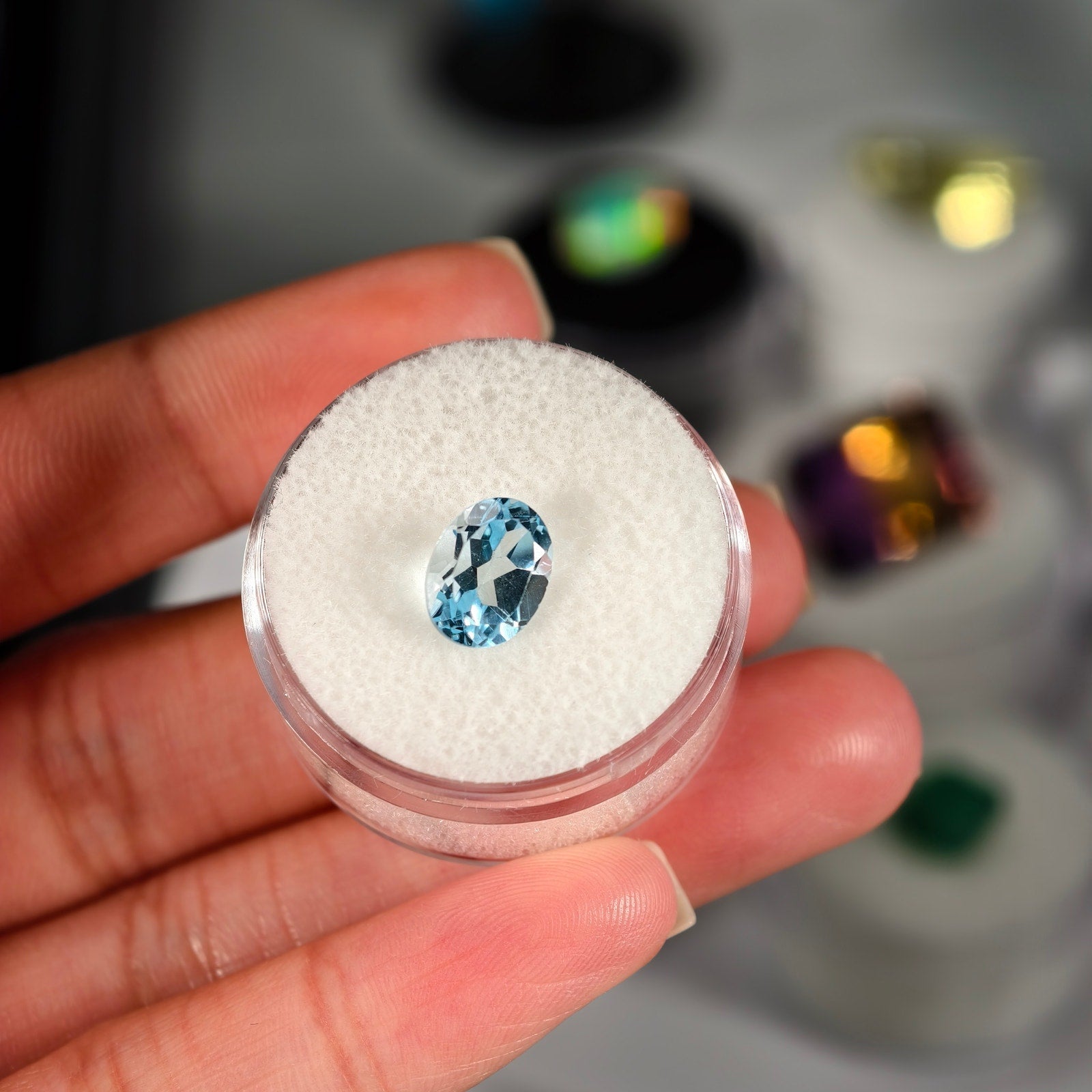 2.55ct Blue Topaz Oval Cut Gemstone