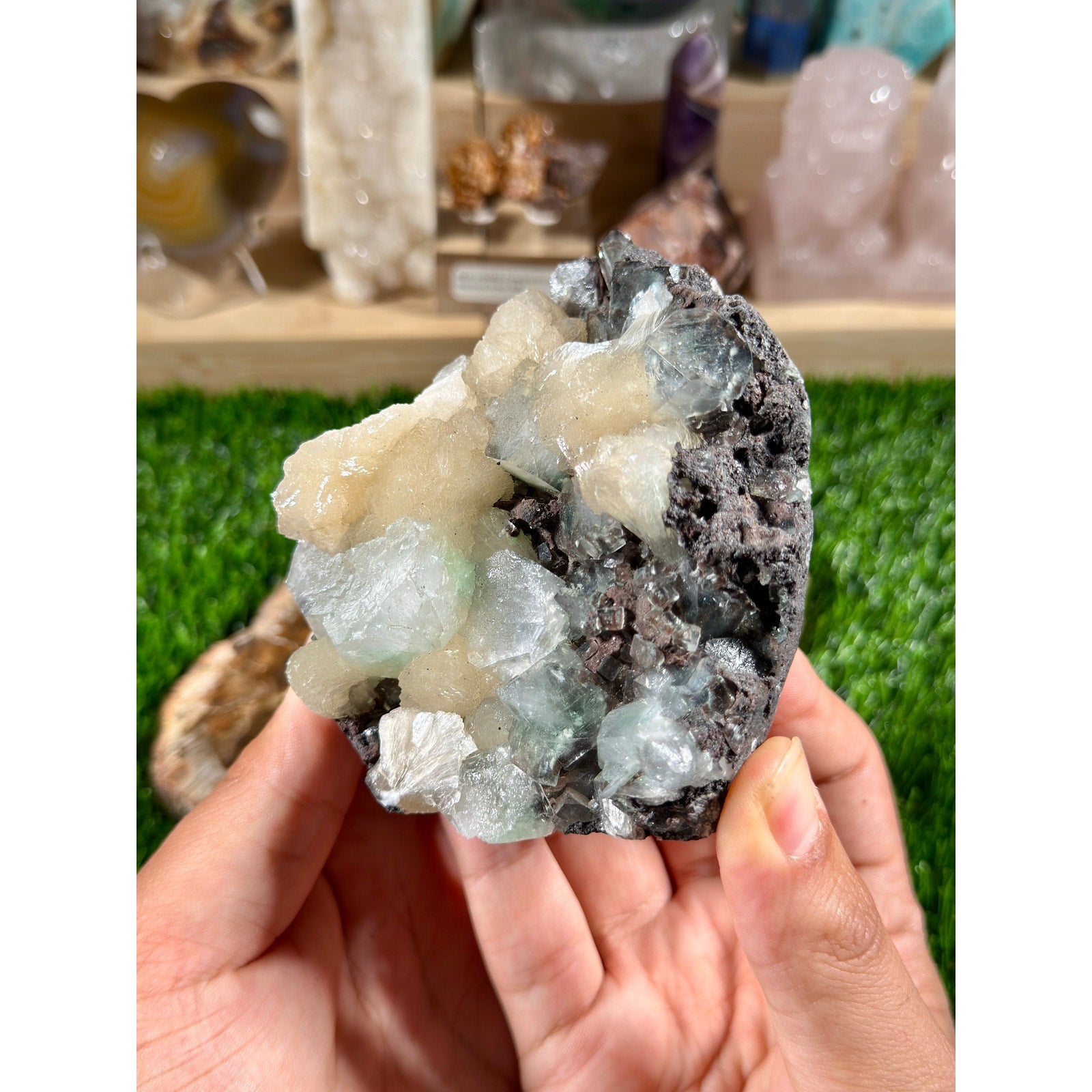 Hematite-Included Apophyllite & Stilbite | 14.8 oz | Rare Zeolite Crystal