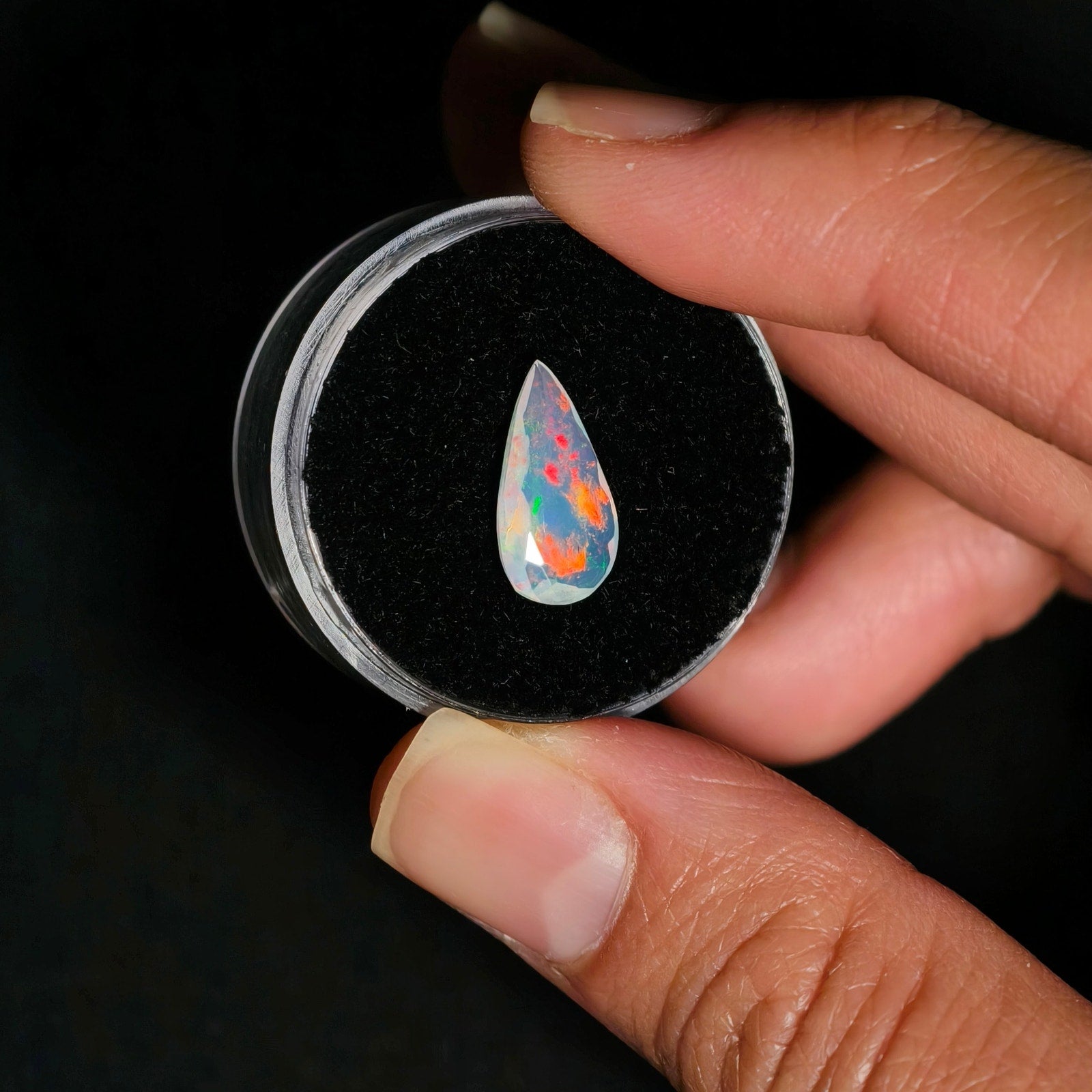 1.40ct Ethiopian Welo Opal Pear Facet