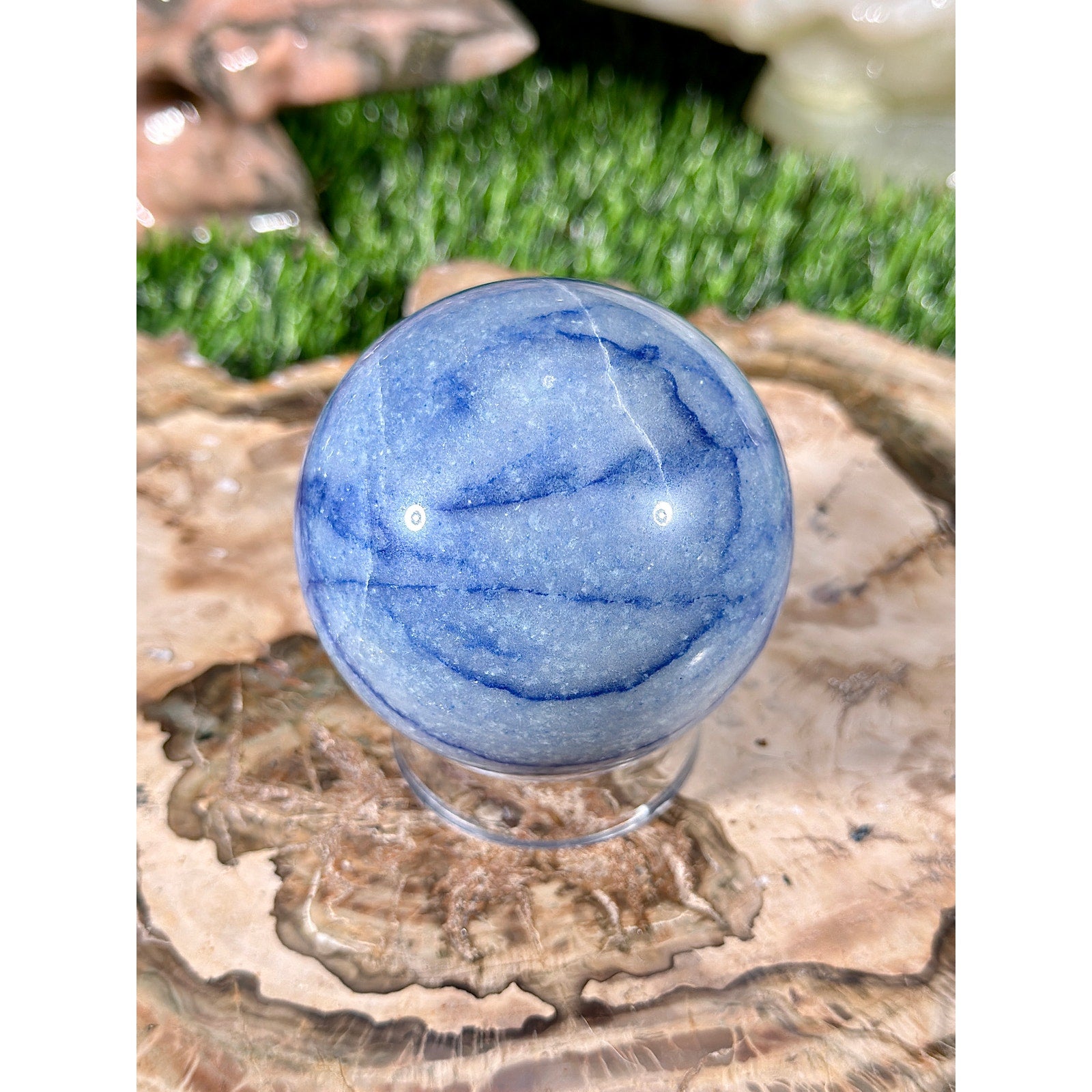 63mm Blue Aventurine Crystal Sphere 12.8 oz