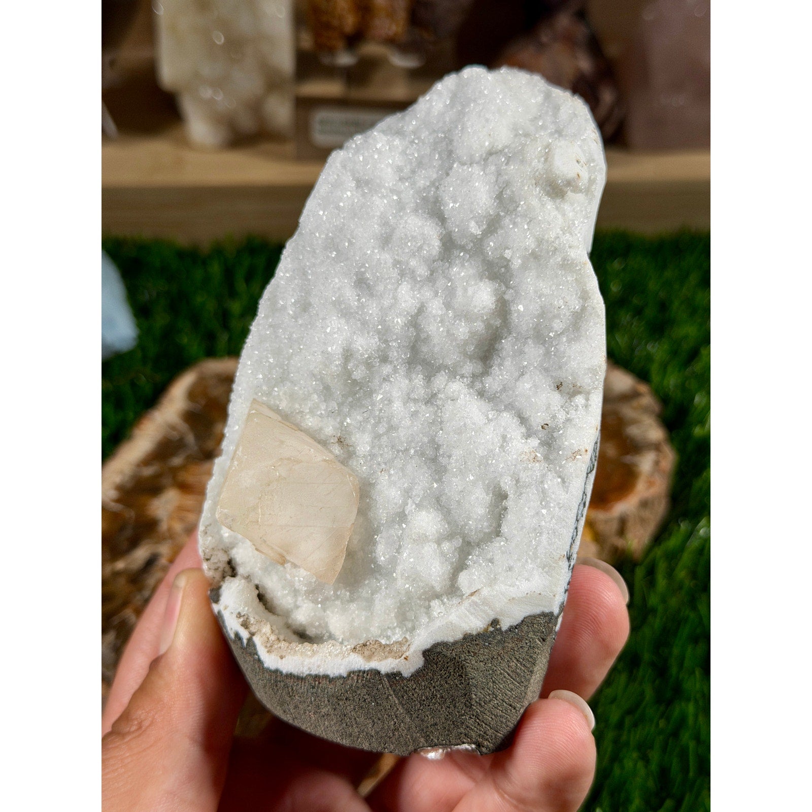 Apophyllite on Mordenite | 1 lb 1 oz | Sparkly White Zeolite Specimen
