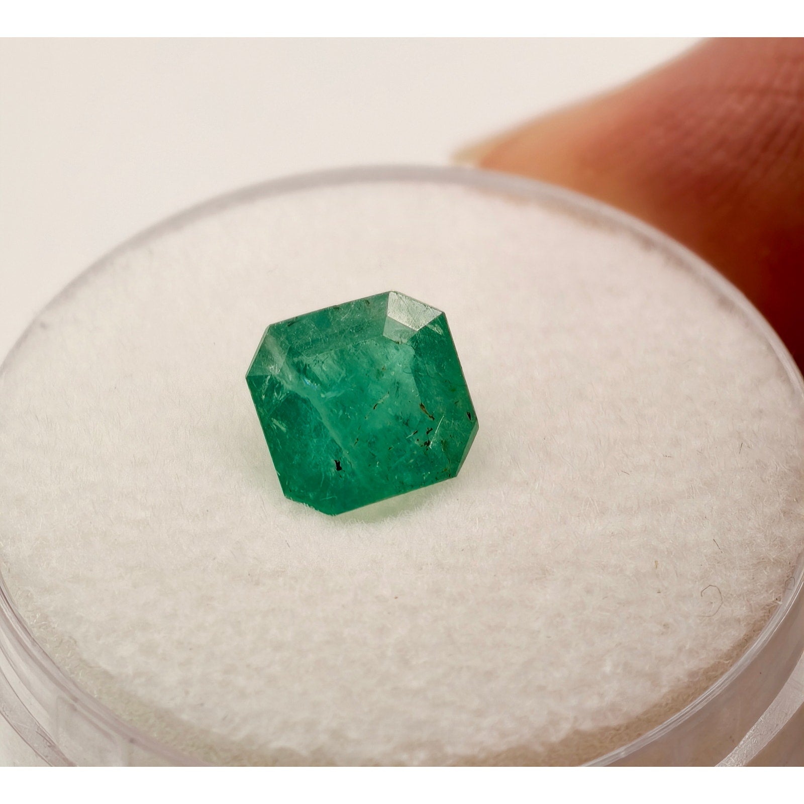 1.20ct Brazilian Emerald Faceted Emerald Cut Gemstone