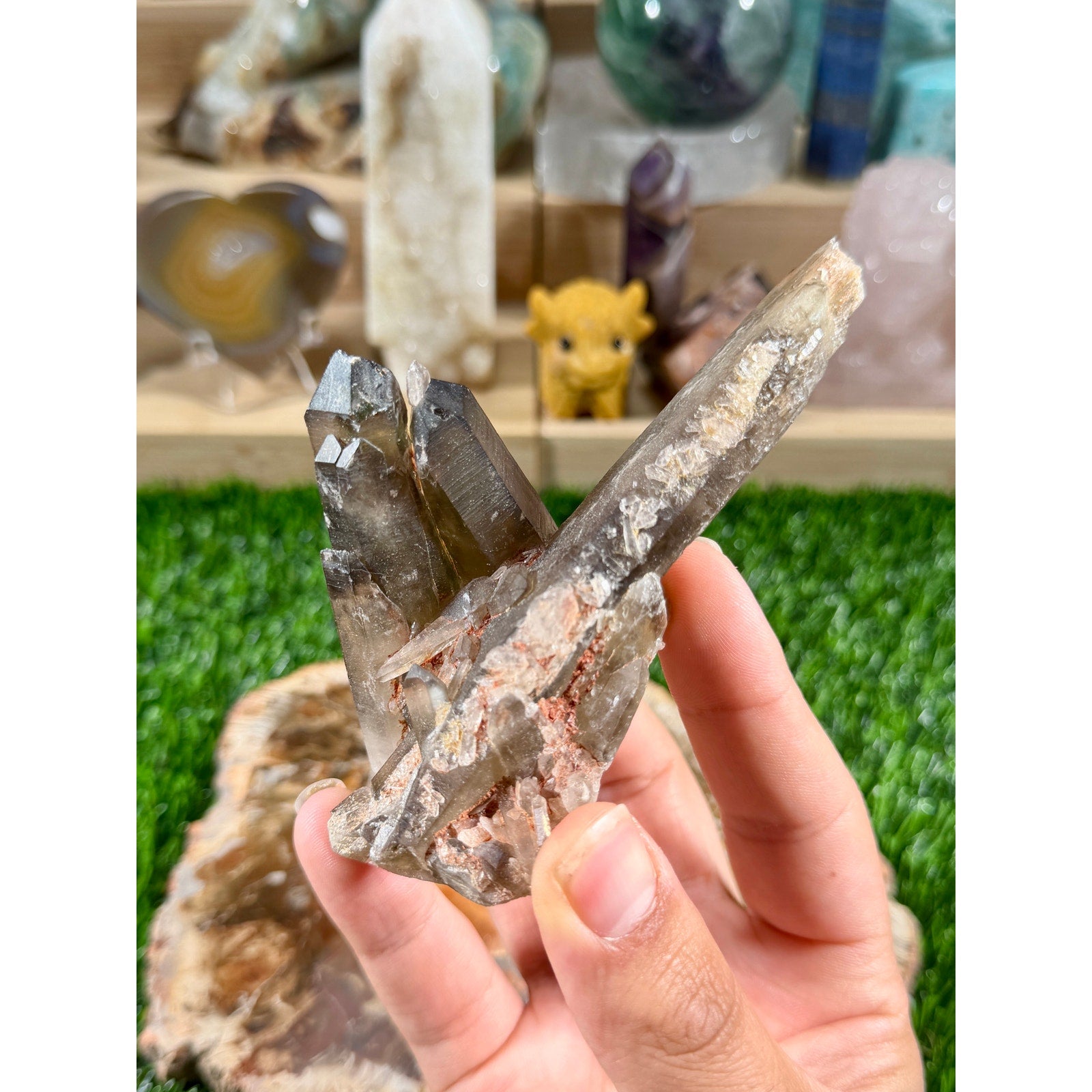 Smoky Quartz Cluster | 6.4 oz / 181 g | Tall Natural Crystal Points