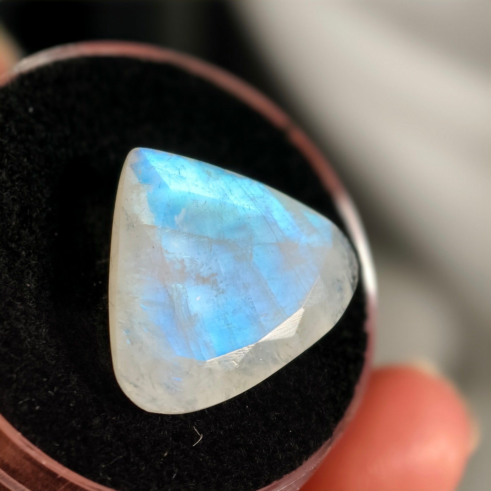 12.15ct Rainbow Moonstone Gemstone, India, Pear Cut