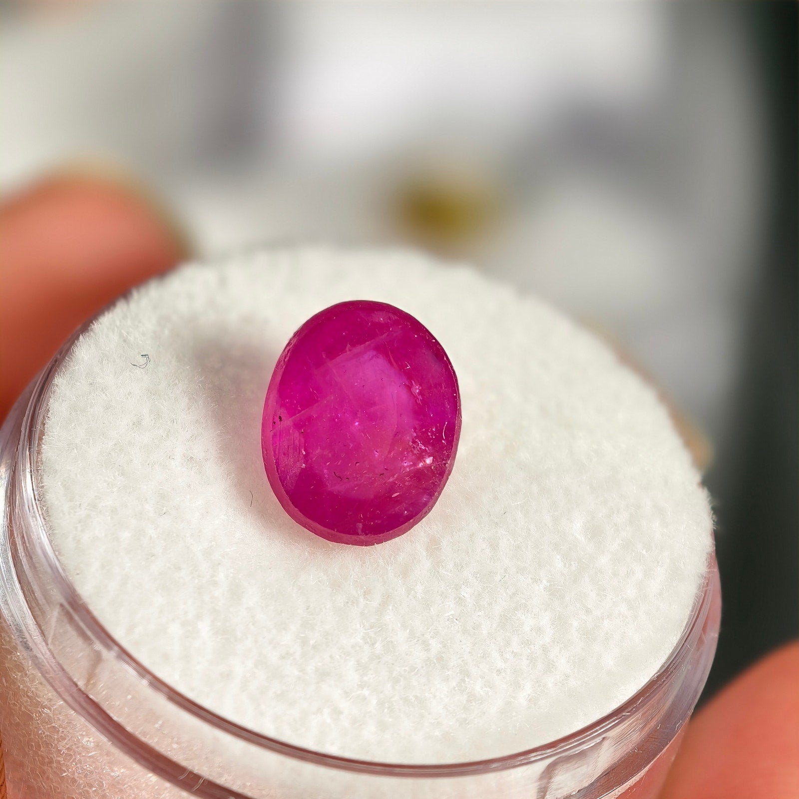 3.55ct Ruby (Glass Filled) Oval Cut Gemstone