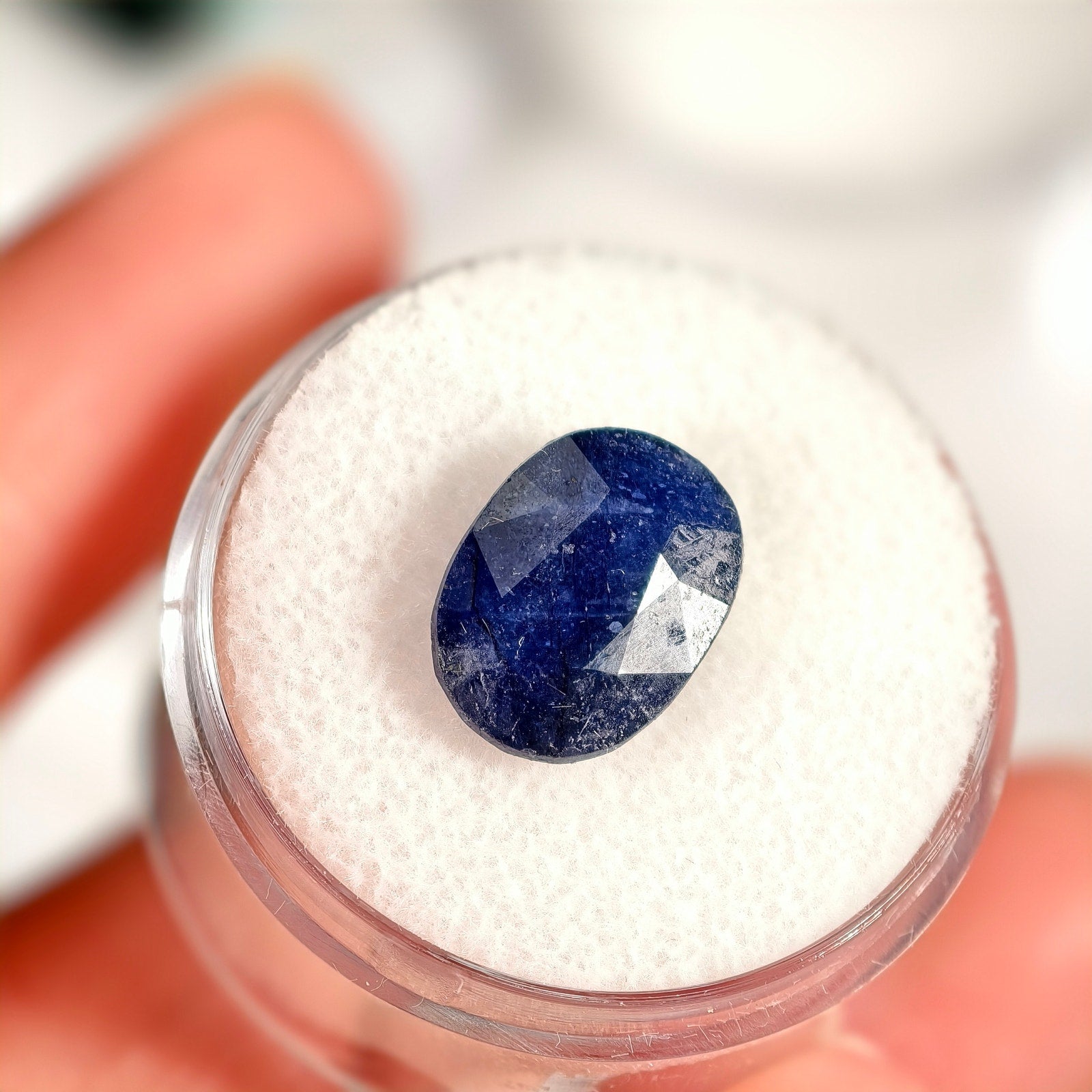 6.75ct Blue Sapphire (Glass Filled) Oval Cut Gemstone