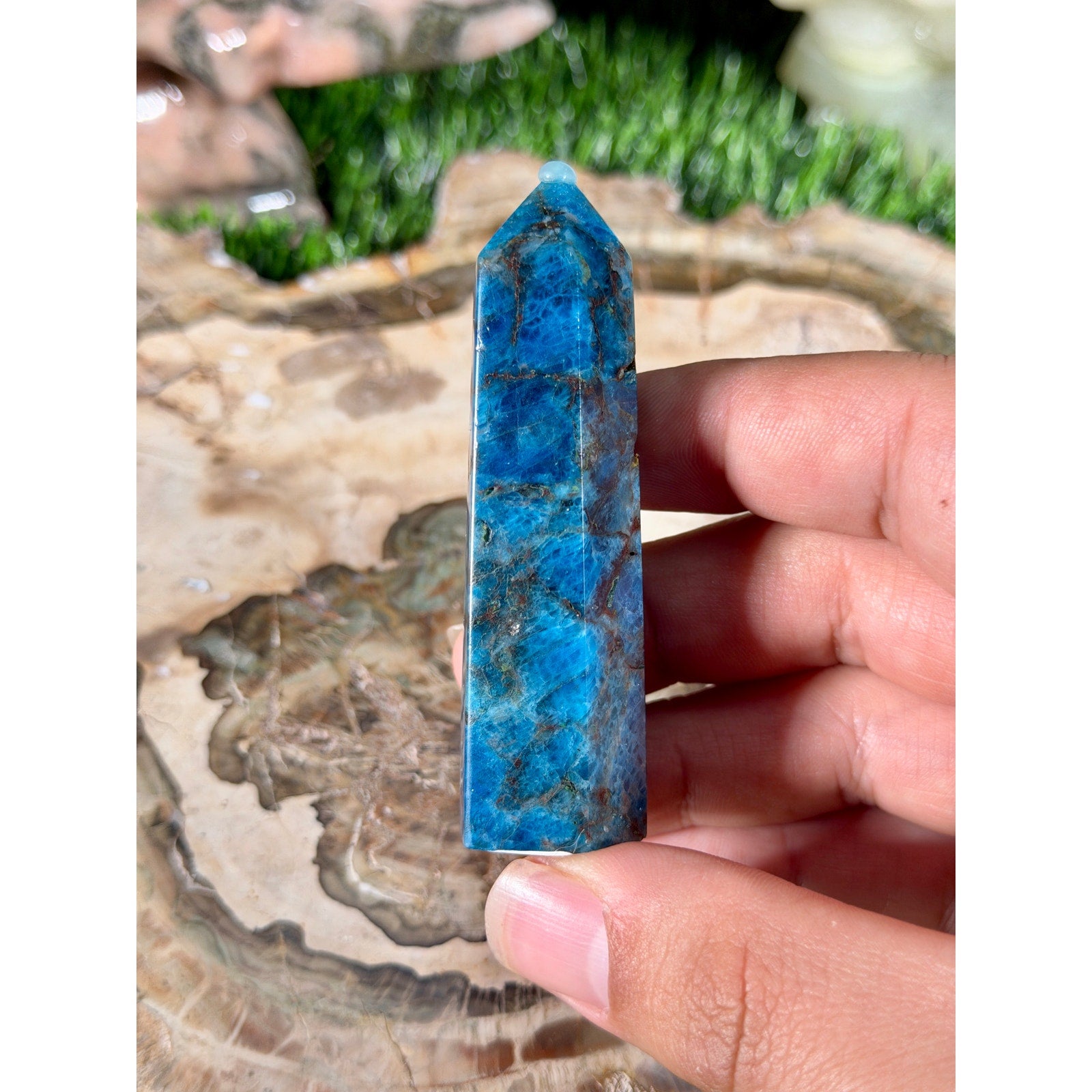 Blue Apatite Crystal Tower 2.75in 2.3oz