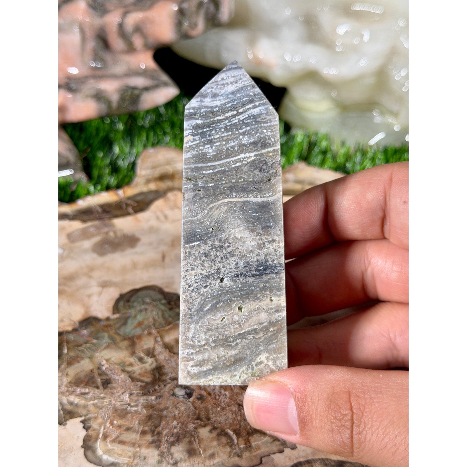 Ocean Jasper Crystal Tower 3.5in 4oz