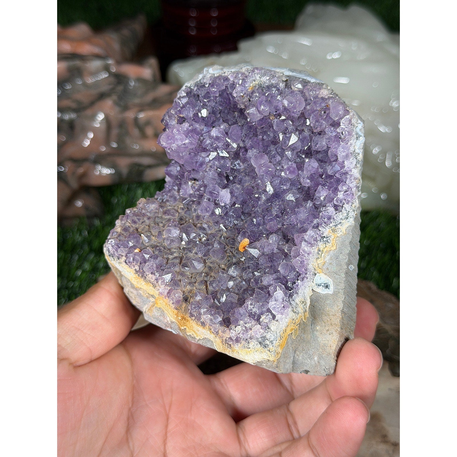 HUGE Brazilian Amethyst Crystal Rough Geode 1lb 6.6oz