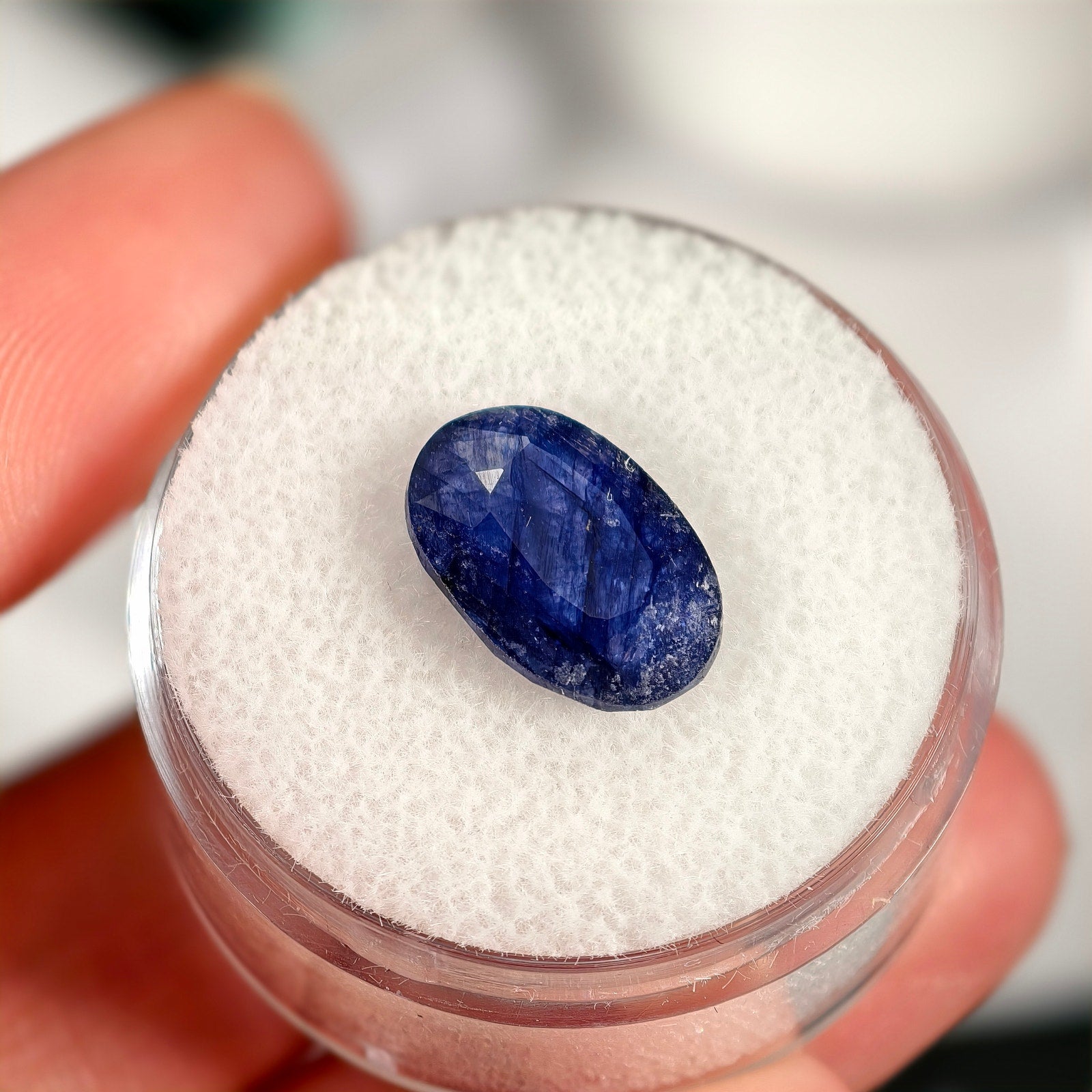 4.55ct Blue Sapphire (Glass Filled) Oval Cut Gemstone