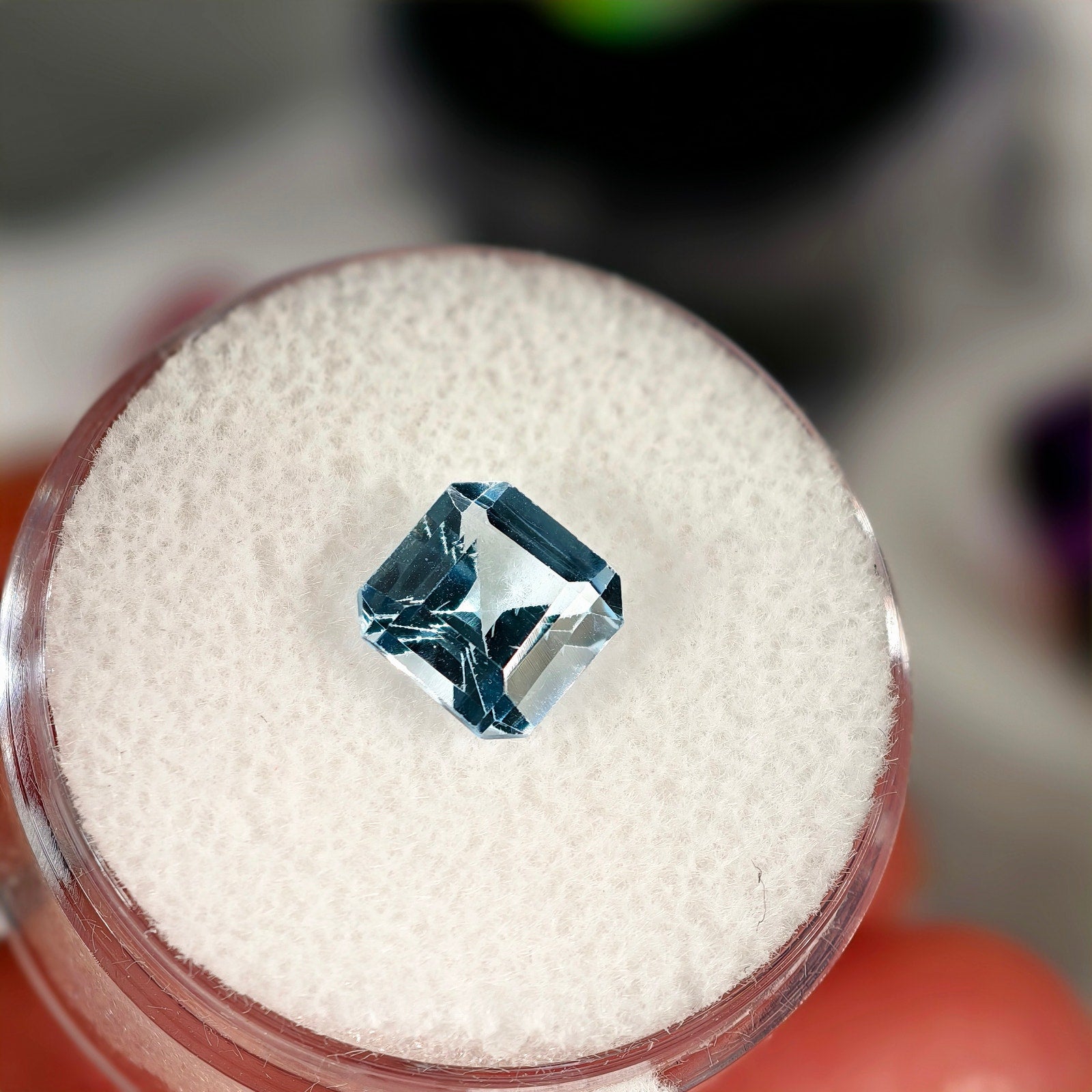 2.00ct Blue Topaz Square Cut Gemstone