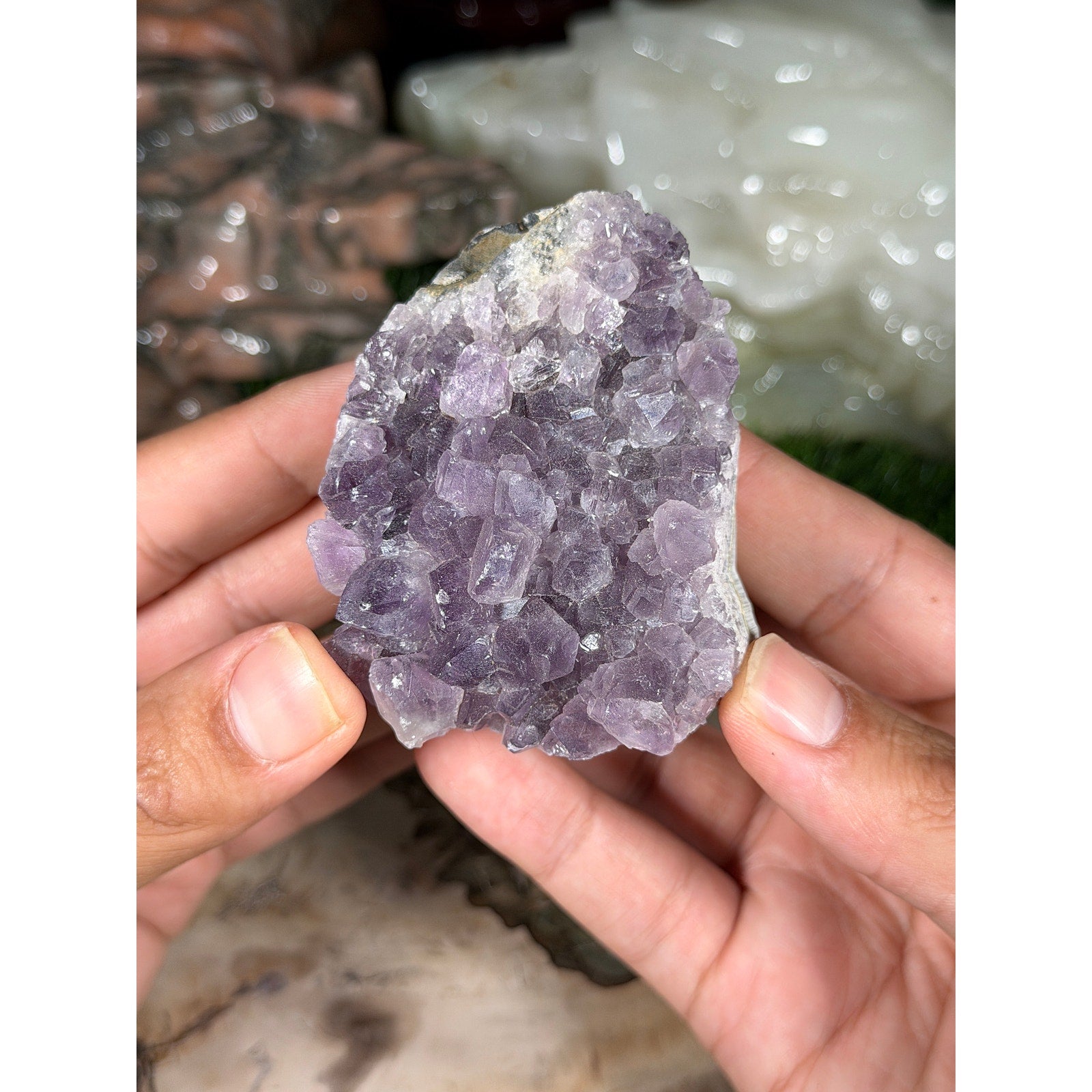 Brazilian Amethyst Crystal Rough Geode 8.1oz