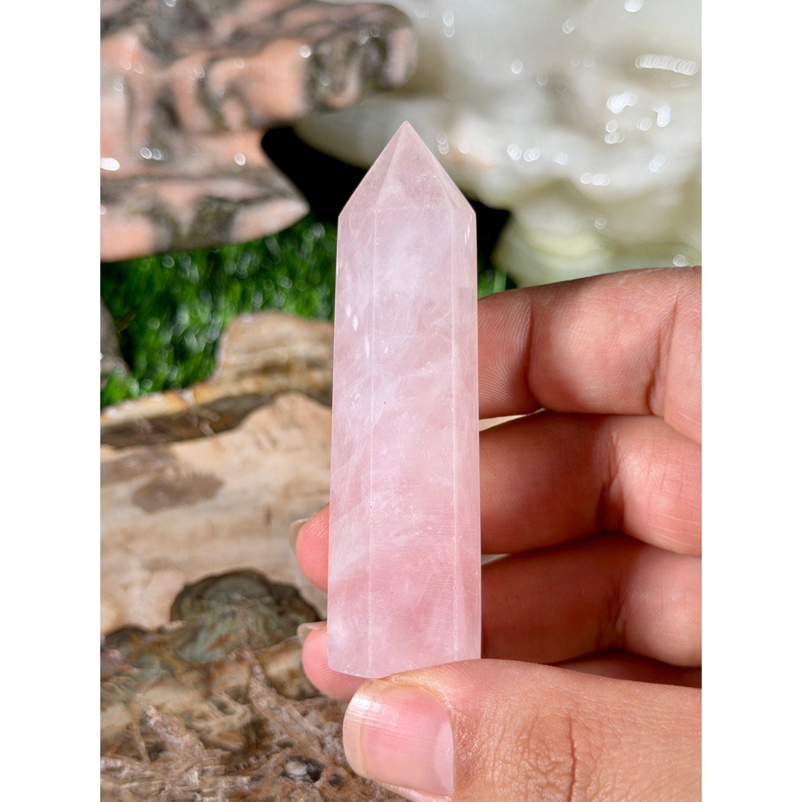 Rose Quartz Crystal Tower 2.75 in 1.9 oz
