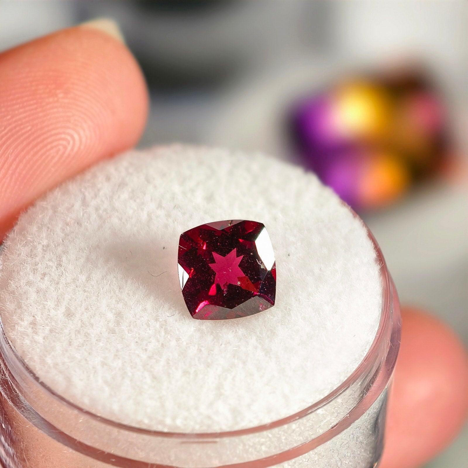 1.90ct Rhodolite Garnet Cushion Cut Gemstone