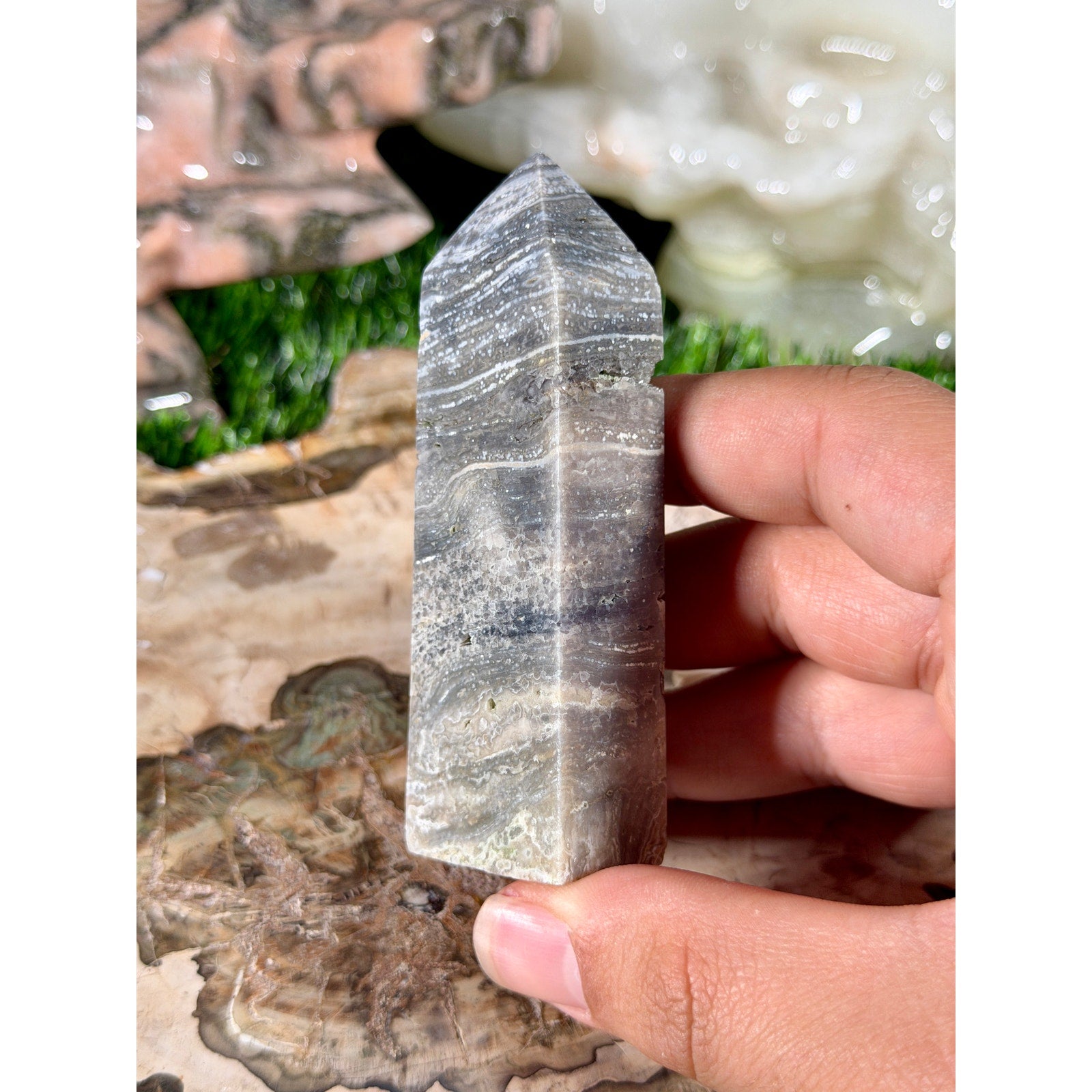 Ocean Jasper Crystal Tower 3.5in 4oz