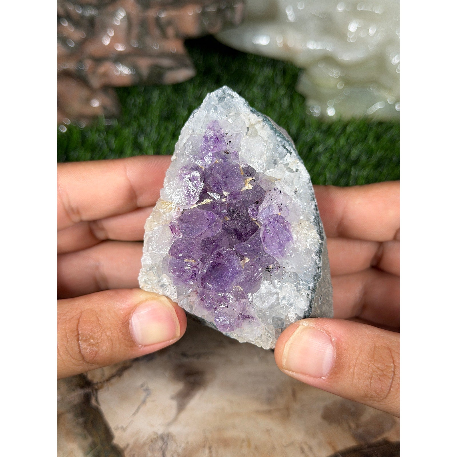 Brazilian Amethyst Crystal Rough Geode 8.3oz