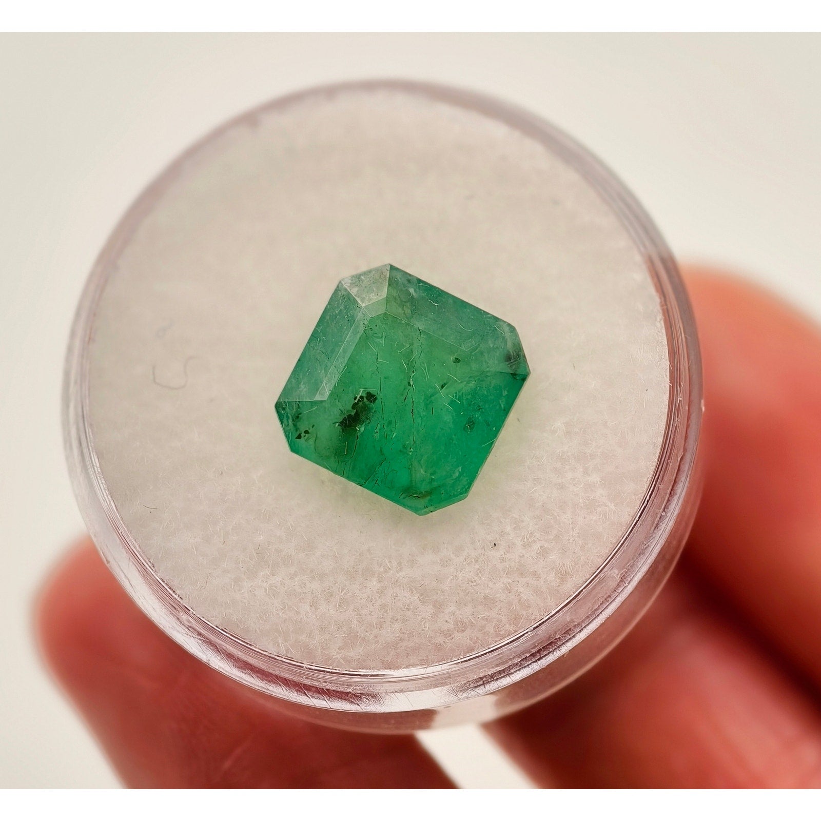 3.55ct Brazilian Emerald Faceted Square Cut Gemstone $355 OBO